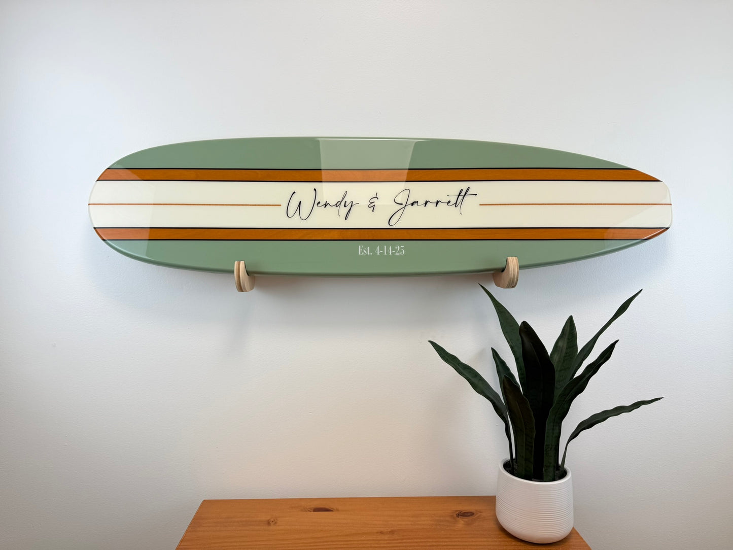 The Classic Personalized Wedding Surfboard Sign