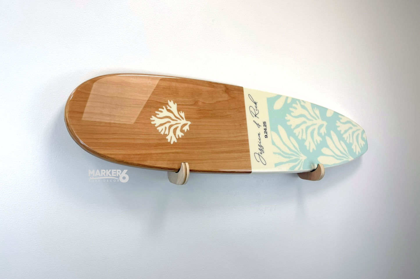 The Coral Kiss Wedding Surfboard Sign