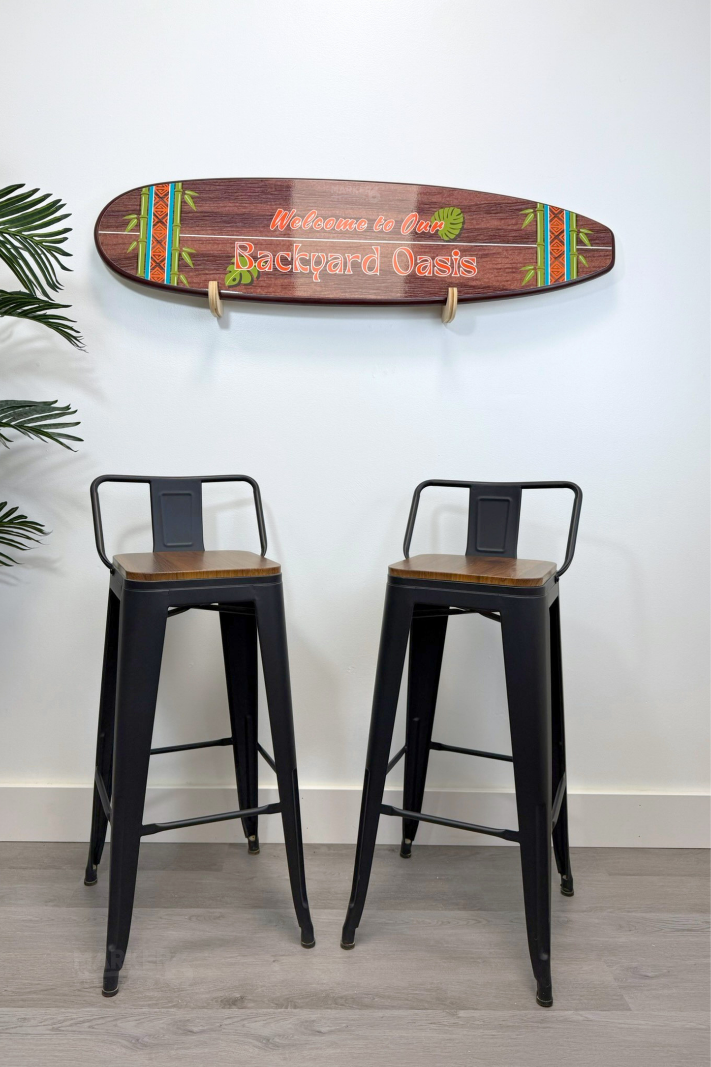 Weatherproof Surfboard Wall Art PVC Predesigned Beach House Sign