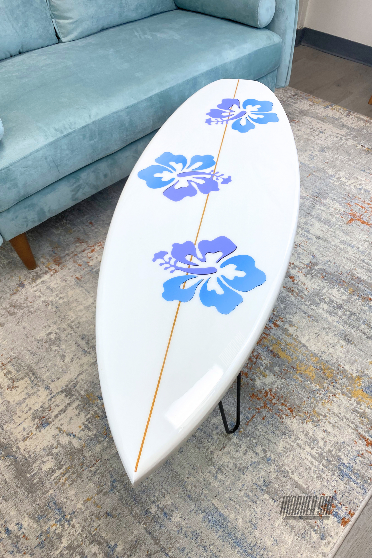 Hibiscus Surfboard Coffee Table 48"