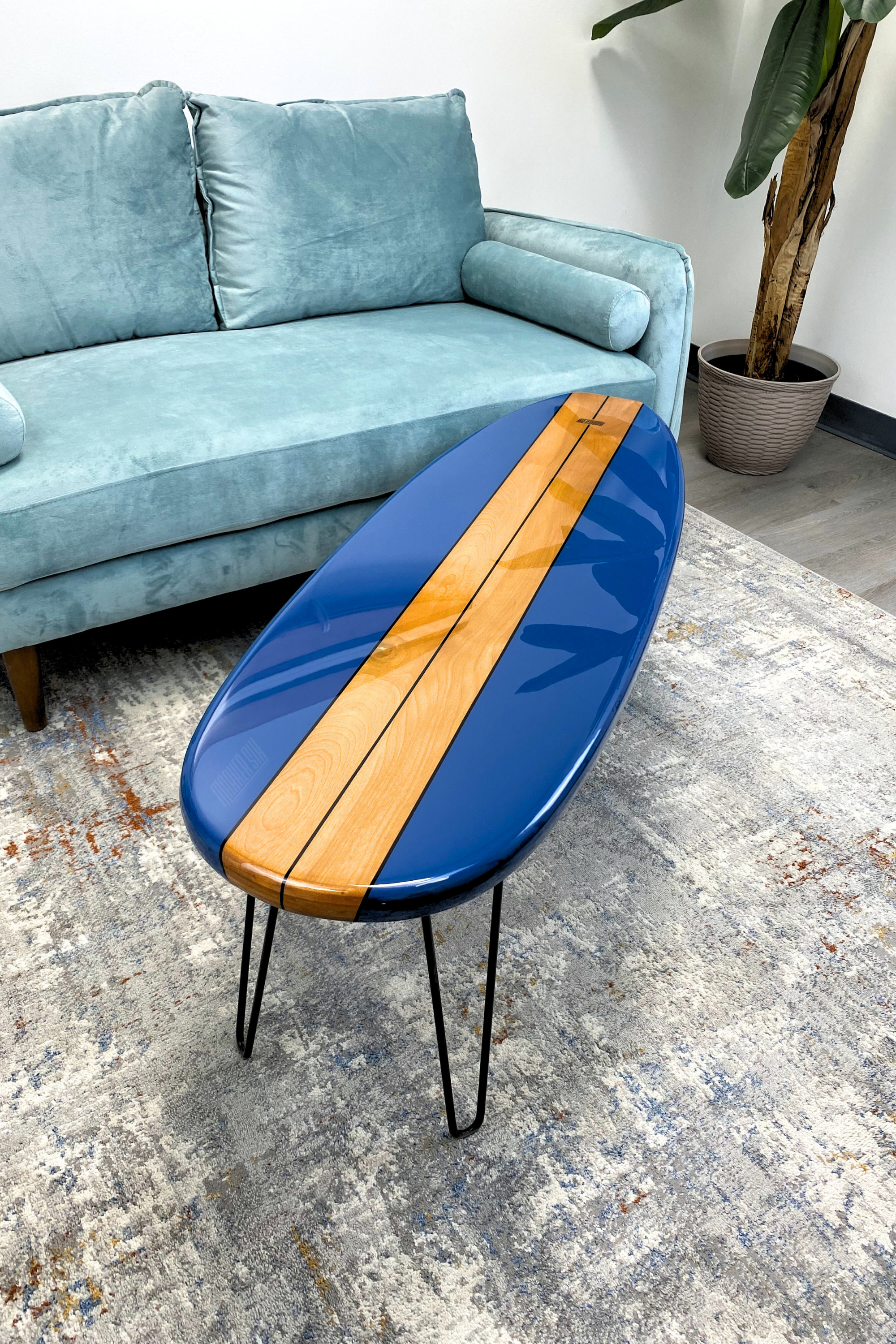 ドッカーサーフDOCKER SURF 2TIER COFFEE TABLE Walnut Mid Century Surfboard Coffee Table - Gingko Furniture