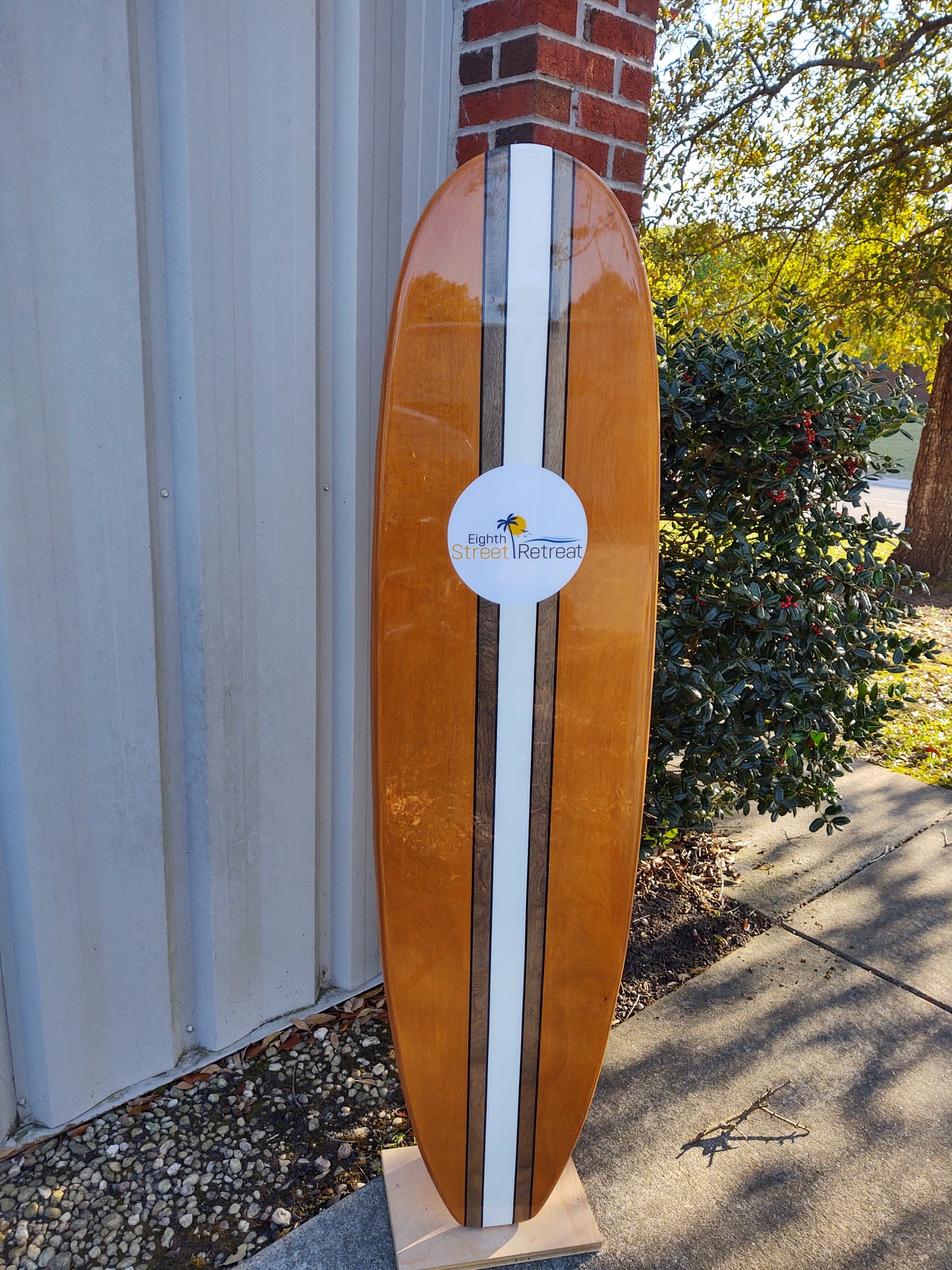 The Woody Longboard Surfboard Wall Art Hanger