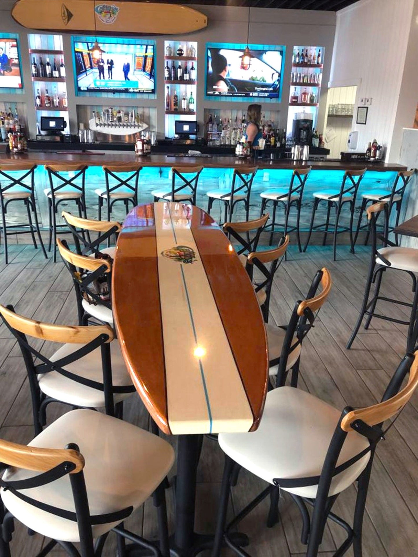 The Padillac Surfboard Bar Top