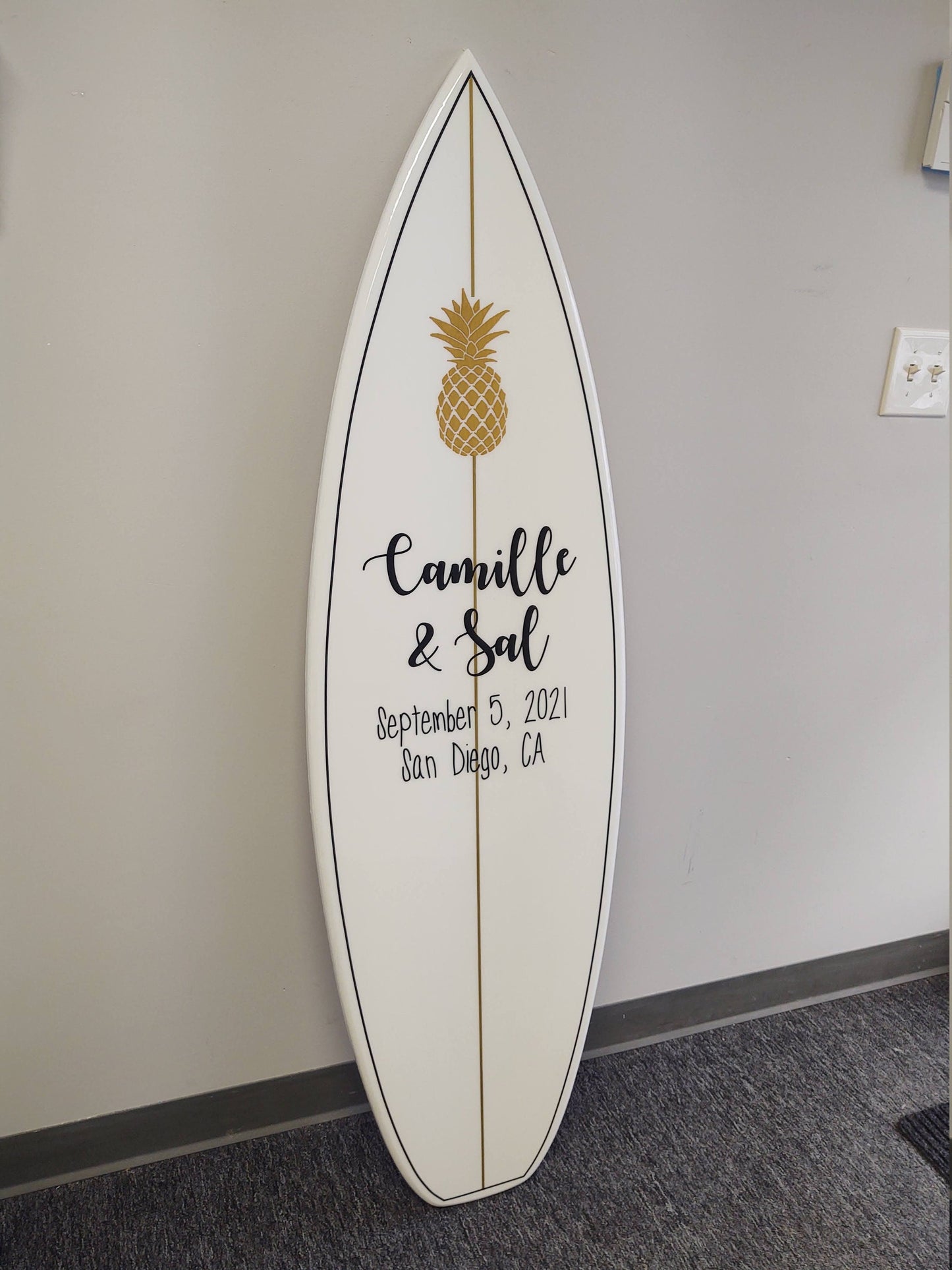 The Line-up Wedding Signature Surfboard Wall Art
