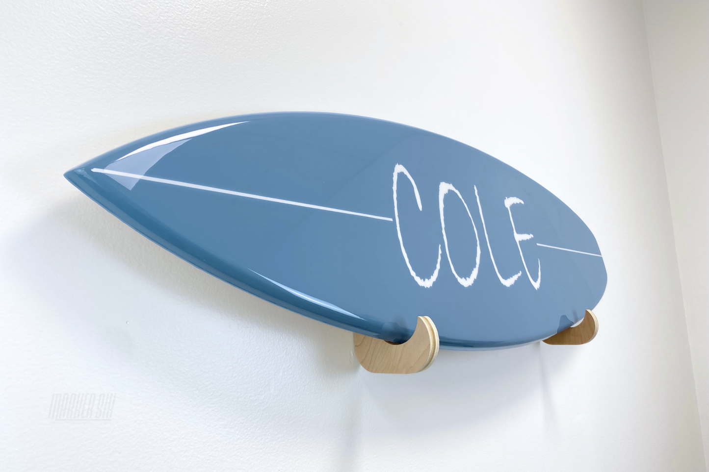 Personalized Single Color Surfboard Wall Hanger