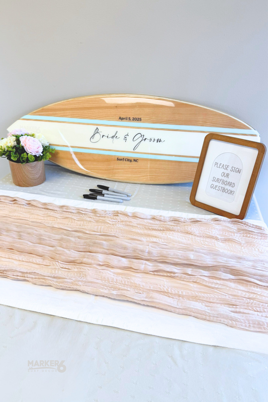 The Seaside Love Wedding Surfboard Sign