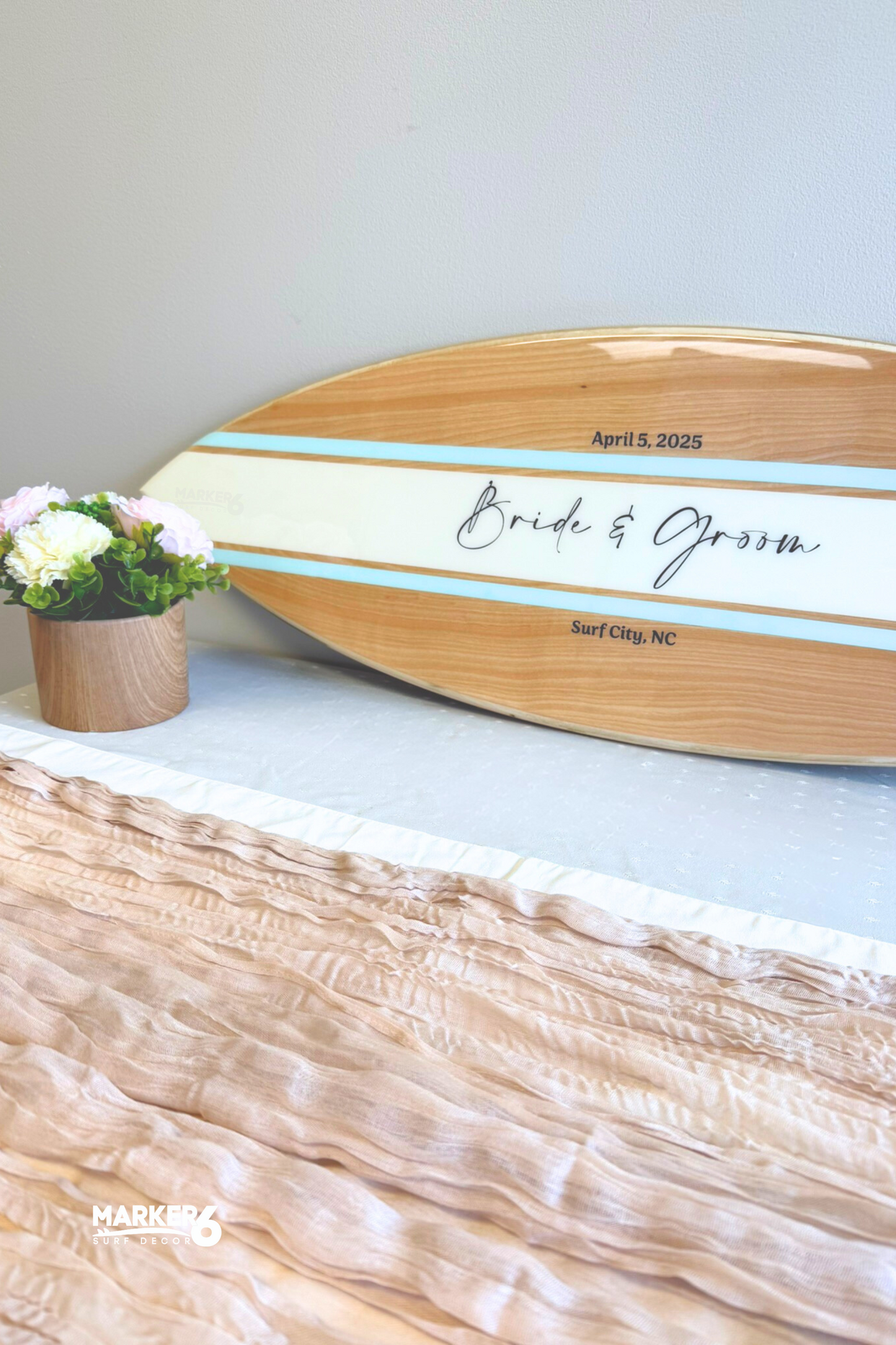 The Seaside Love Wedding Surfboard Sign