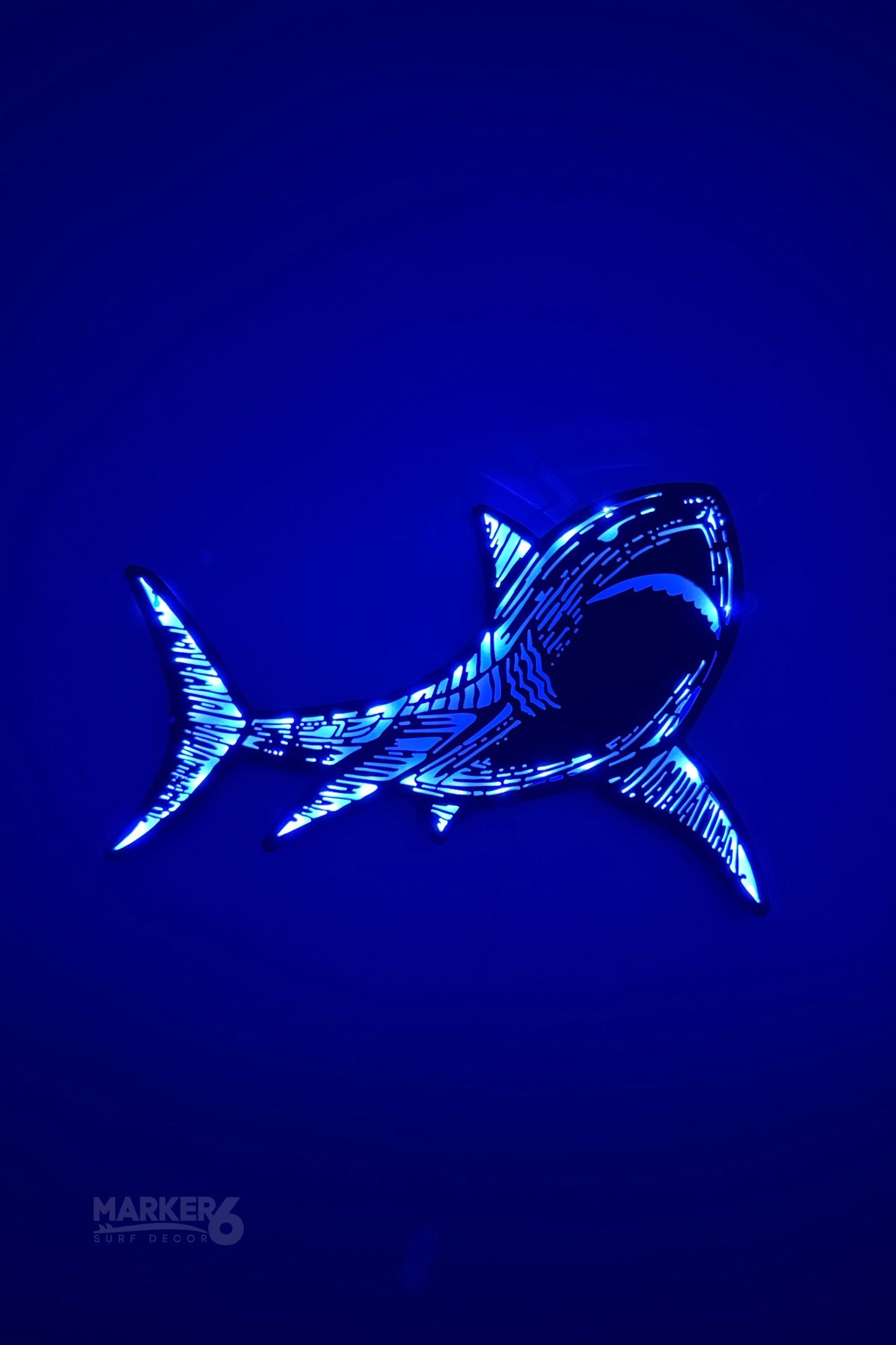 Light Up Shark Wall Art – Color Changing LED Glow Beach Decor
