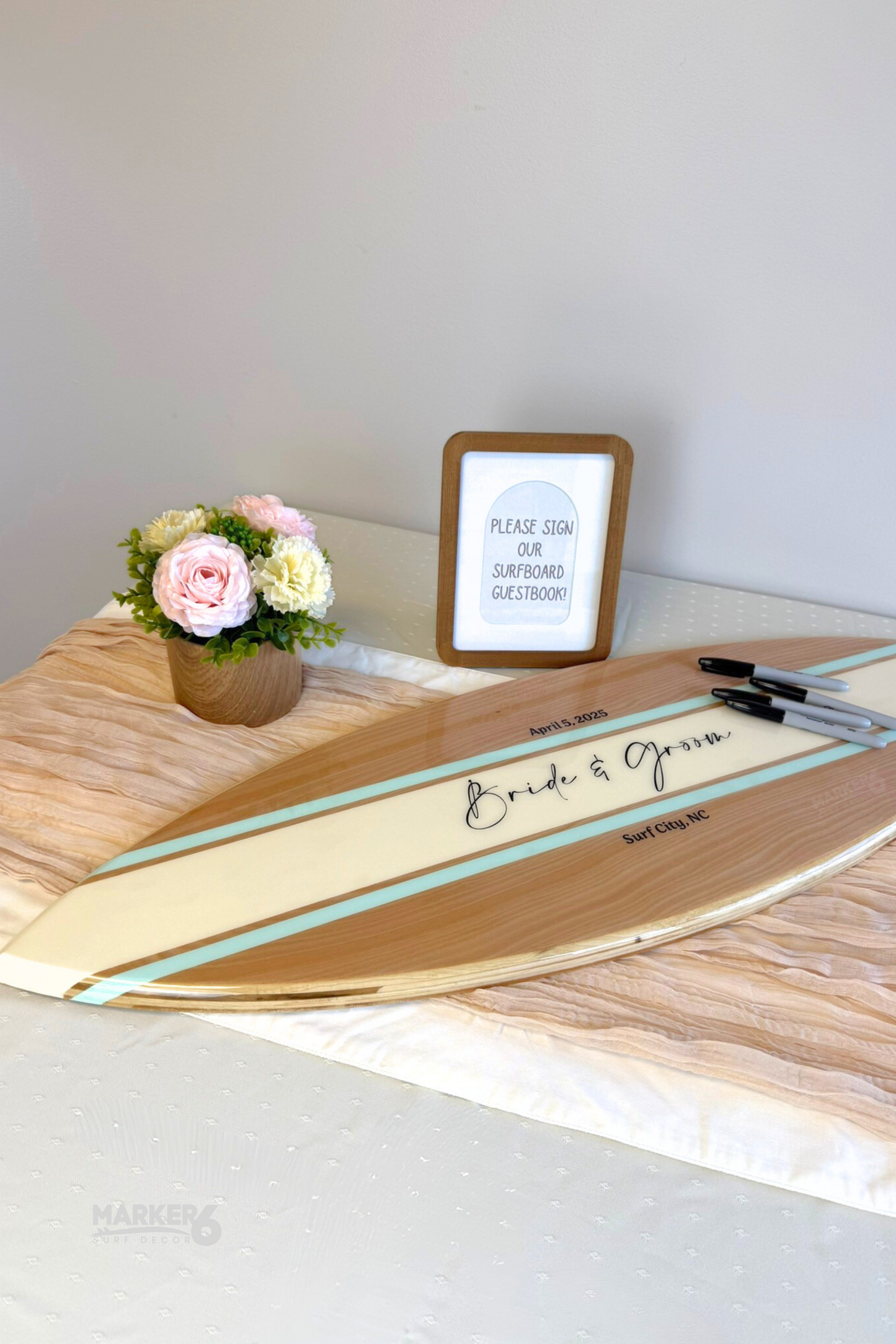 The Seaside Love Wedding Surfboard Sign