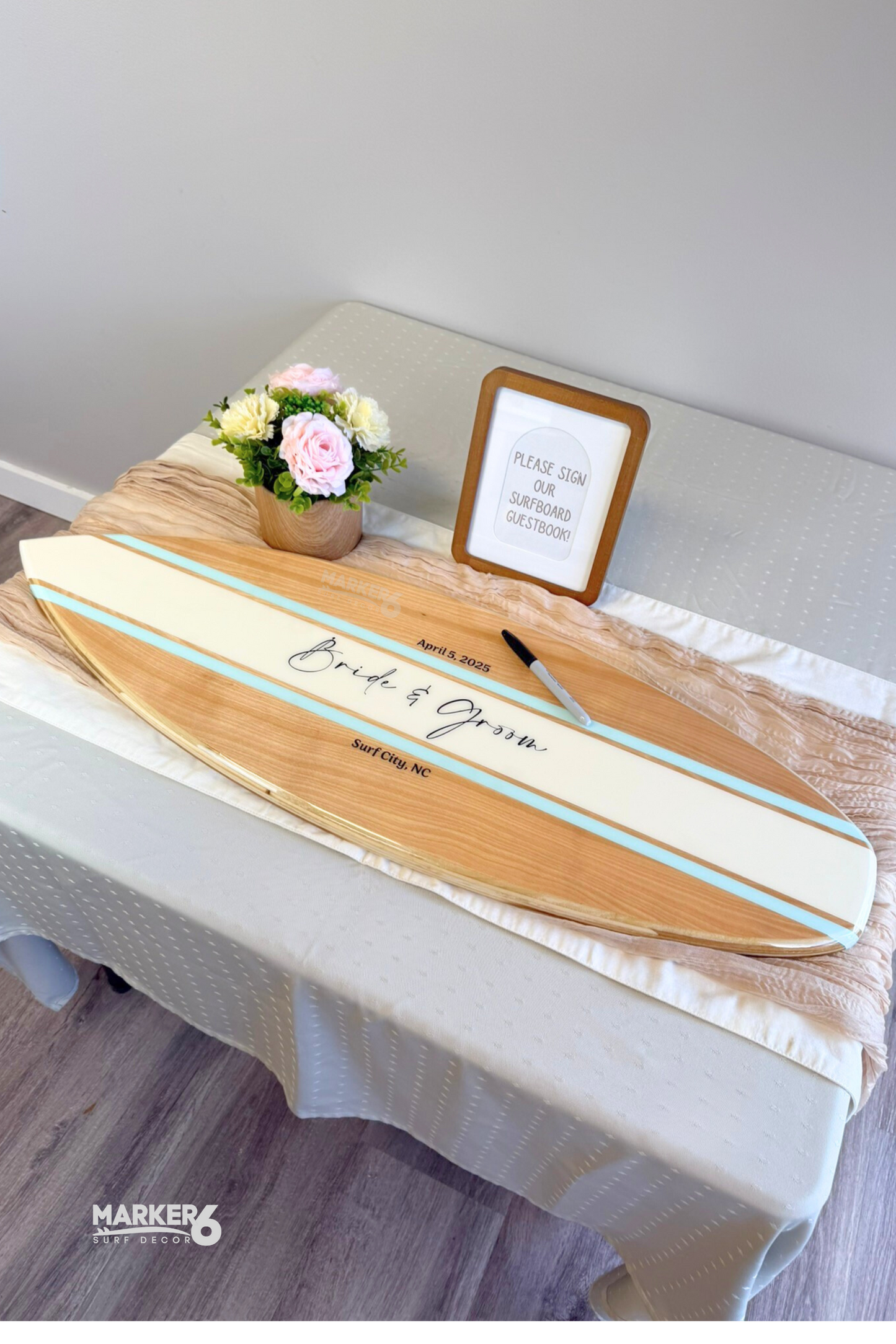 The Seaside Love Wedding Surfboard Sign