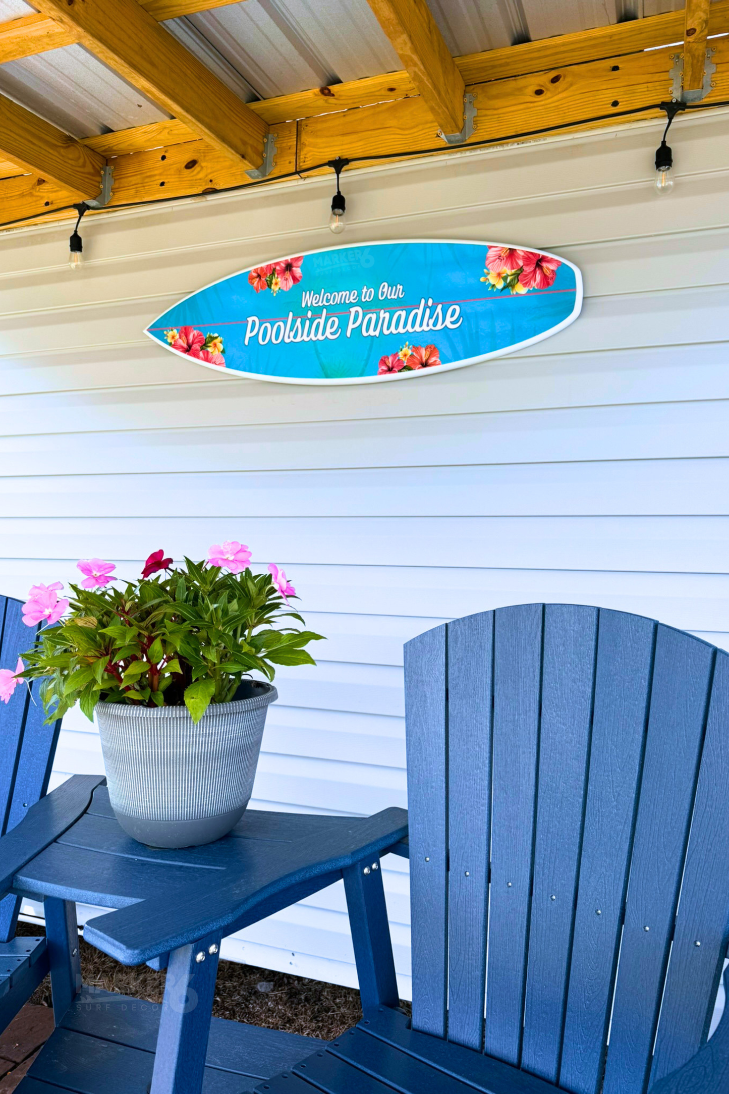 Weatherproof Surfboard Wall Art PVC Beach House Sign