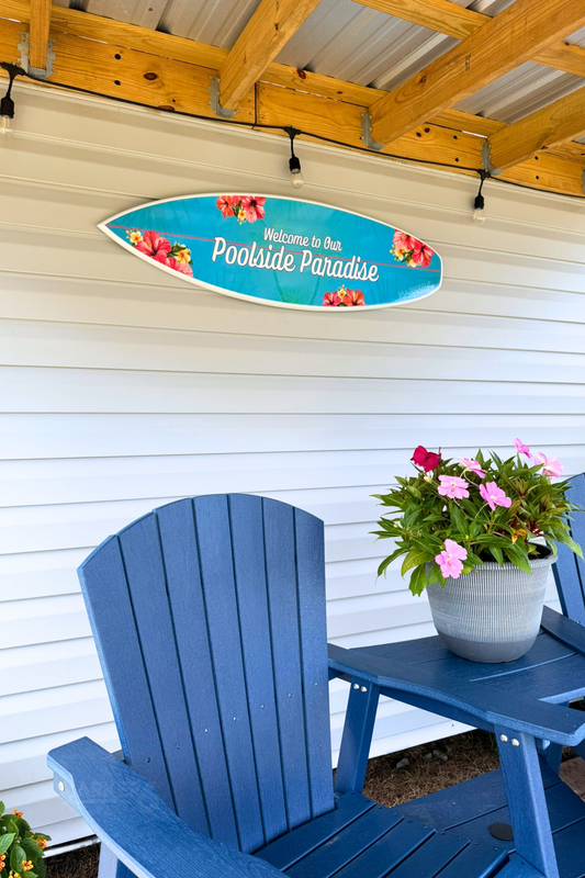 Weatherproof Surfboard Wall Art PVC Beach House Sign