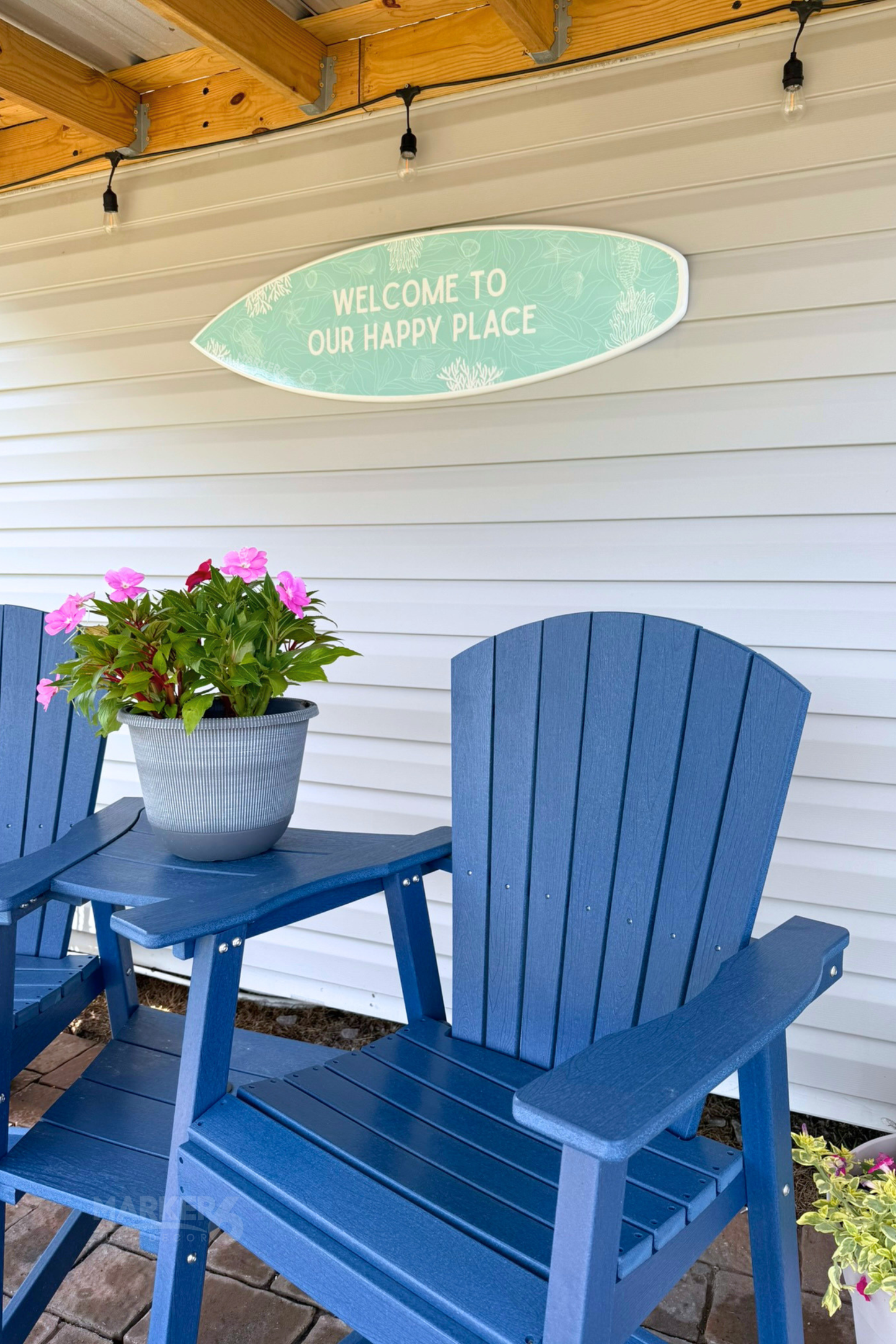 Weatherproof Surfboard Wall Art PVC Beach House Sign