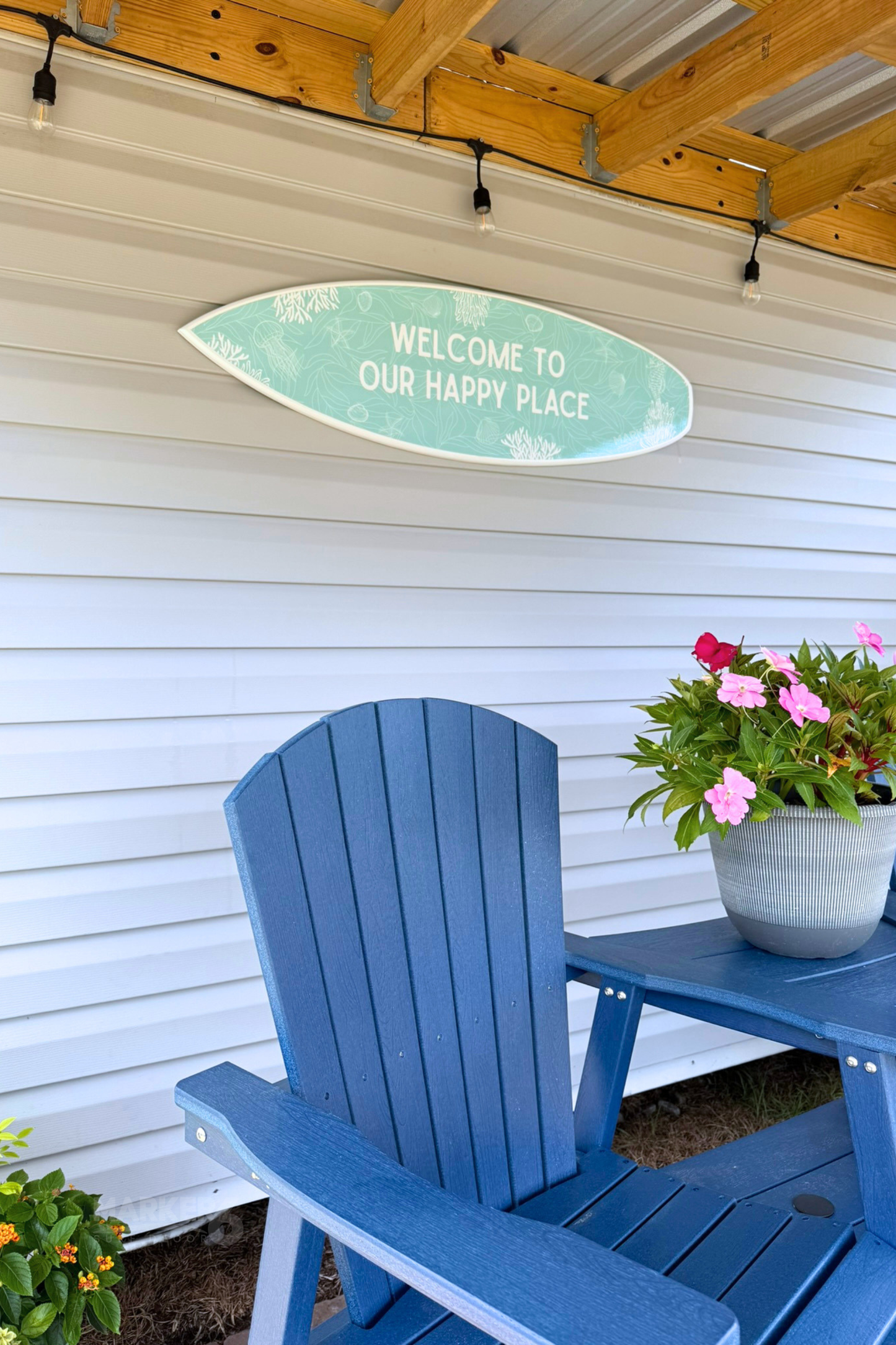 Weatherproof Surfboard Wall Art PVC Beach House Sign