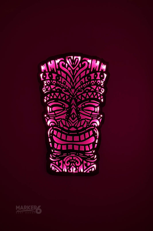 Light Up Tiki Wall Art – Color Changing LED Glow Beach Decor