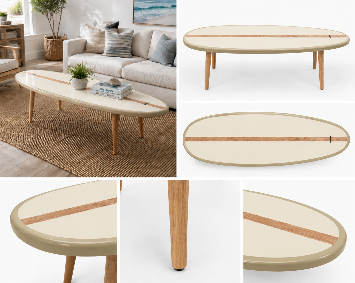 The Cove Surfboard Coffee Table