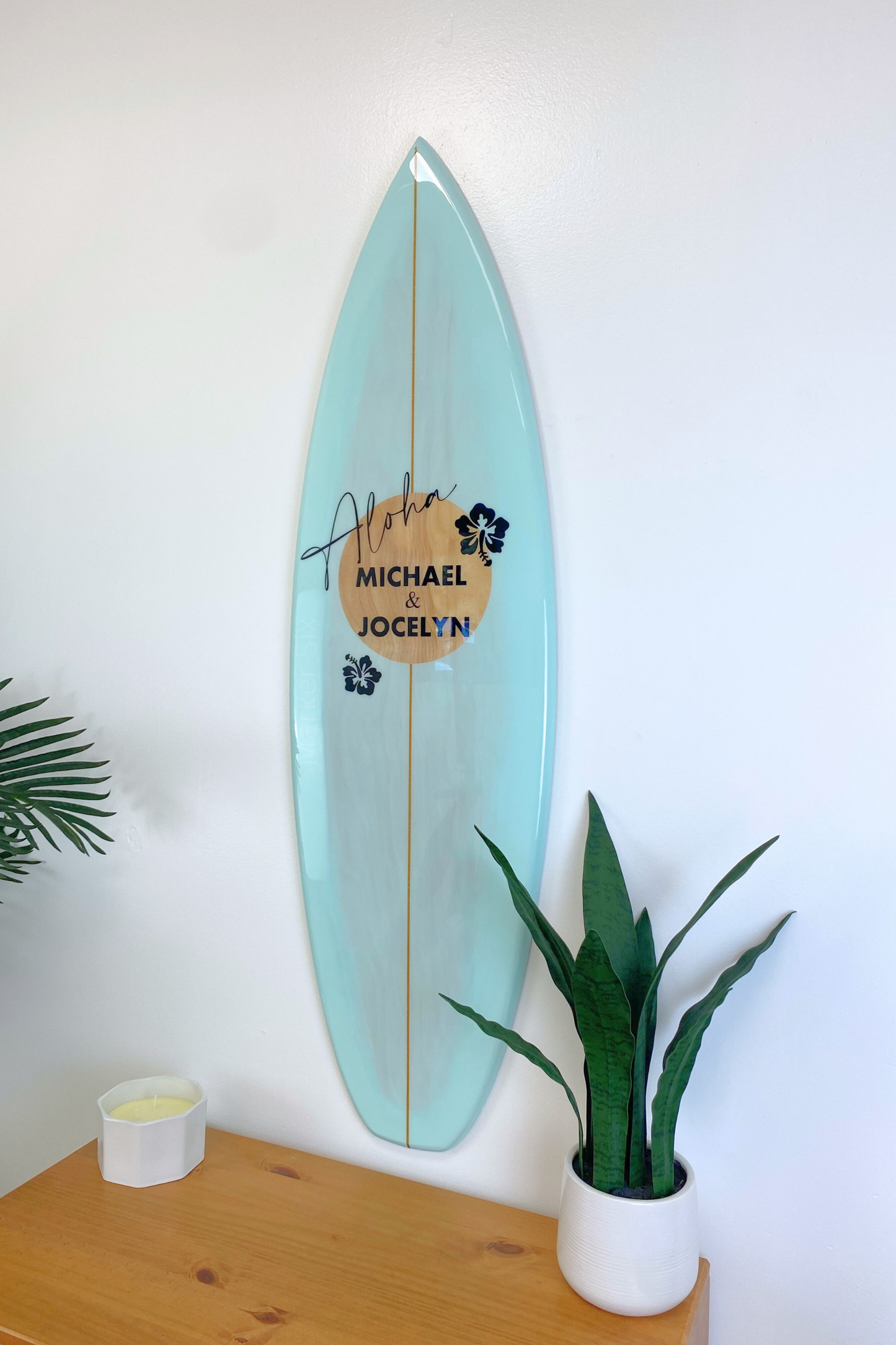 Color Washed Natural Circle Shortboard Surfboard Wall Art