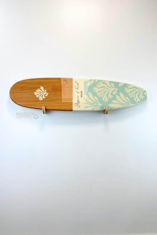 The Coral Kiss Wedding Surfboard Sign