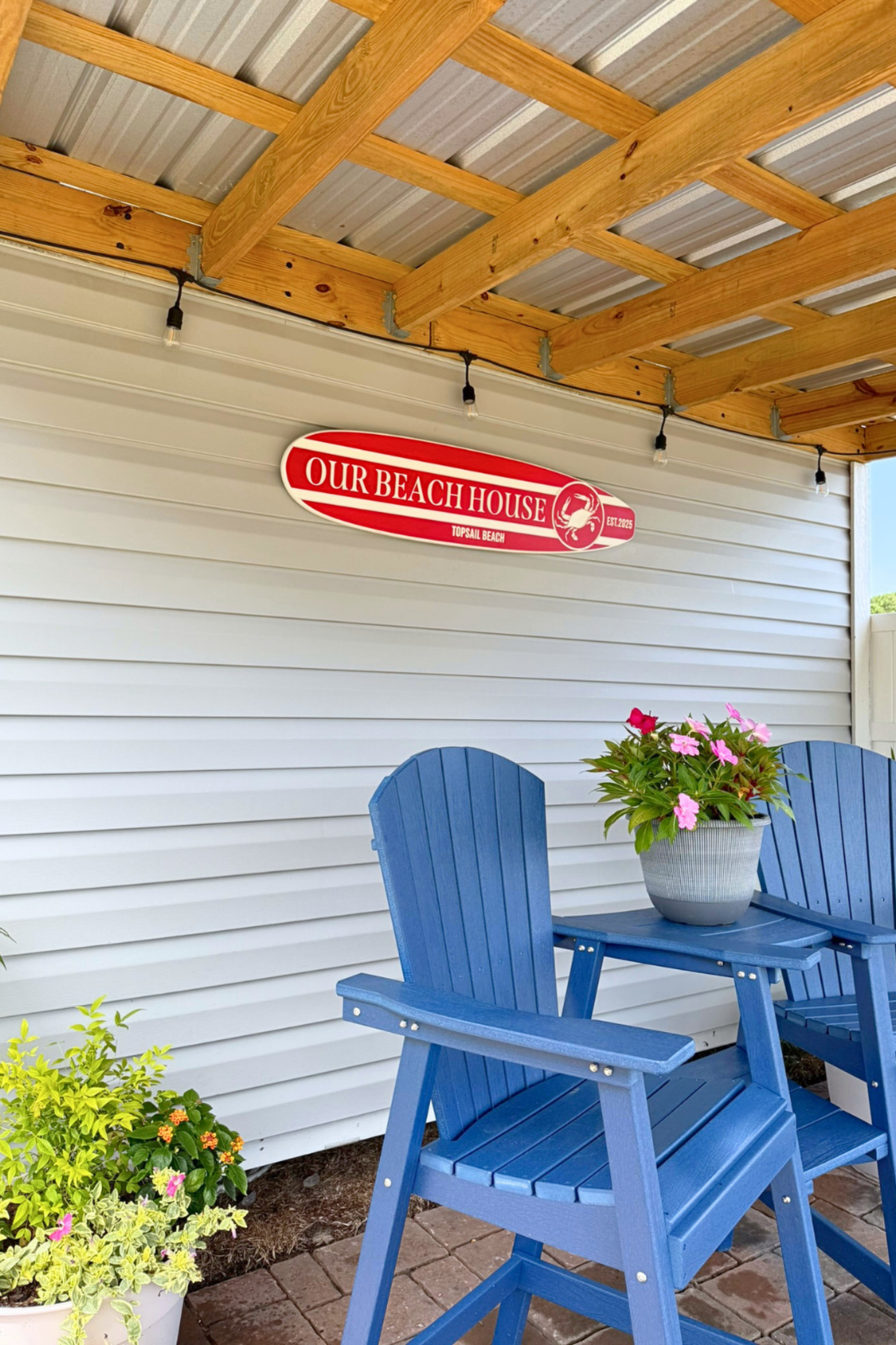 Longboard Outdoor Carved Surfboard PVC House Sign With Custom Icon