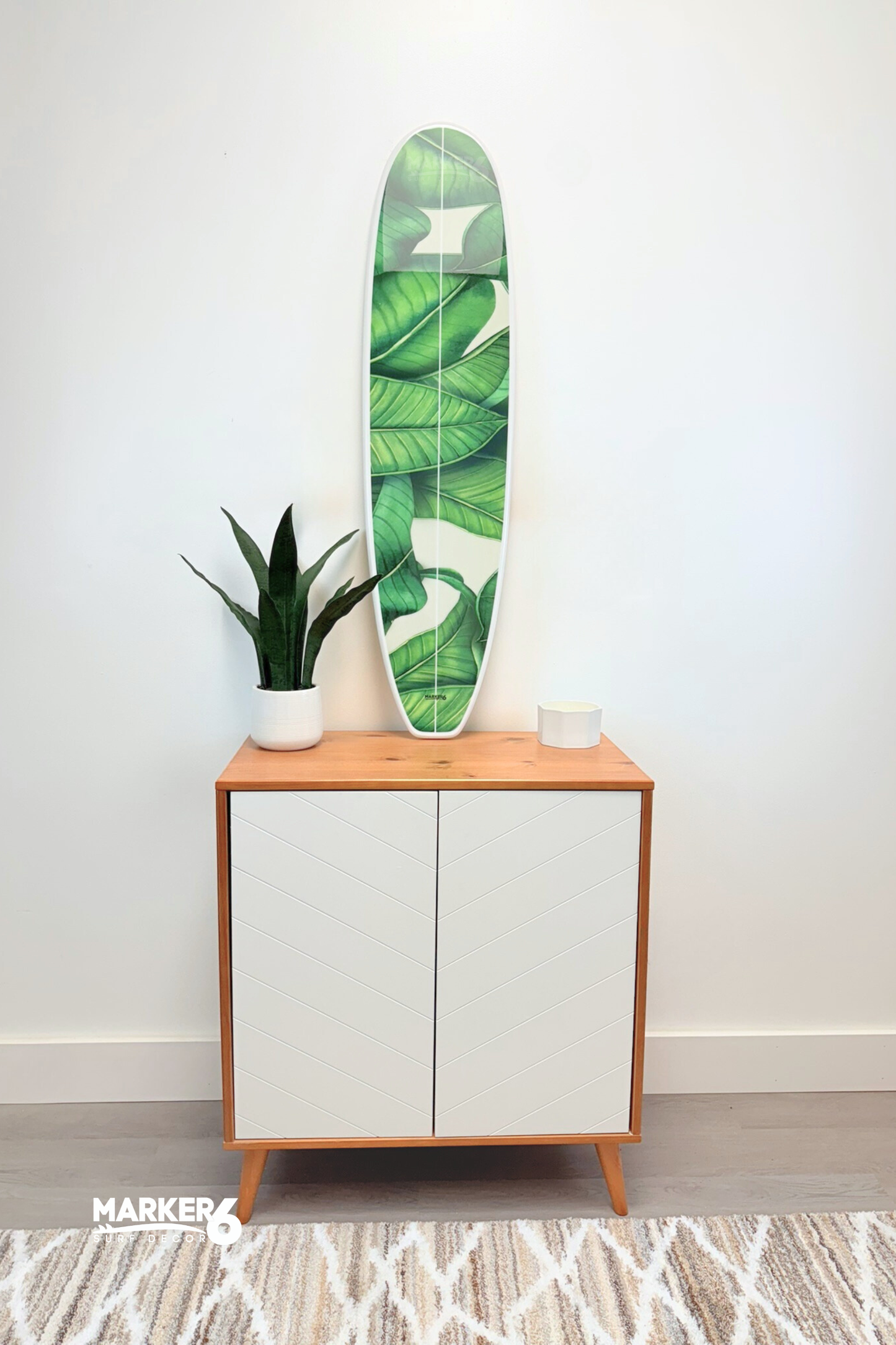 Banana Leaf Surfboard Wall Art Decorative Coastal