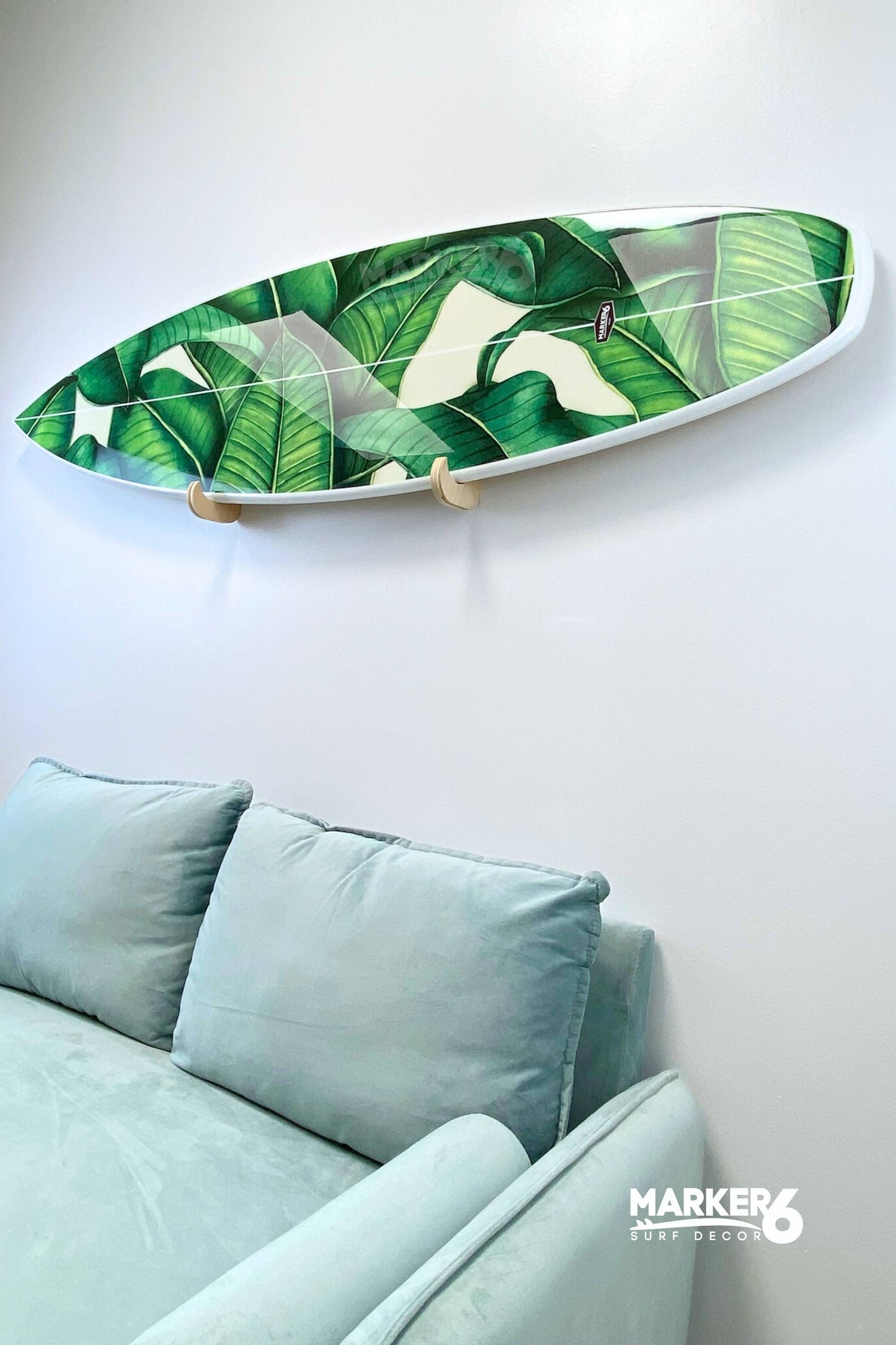 Banana Leaf Surfboard Wall Art Decorative Coastal