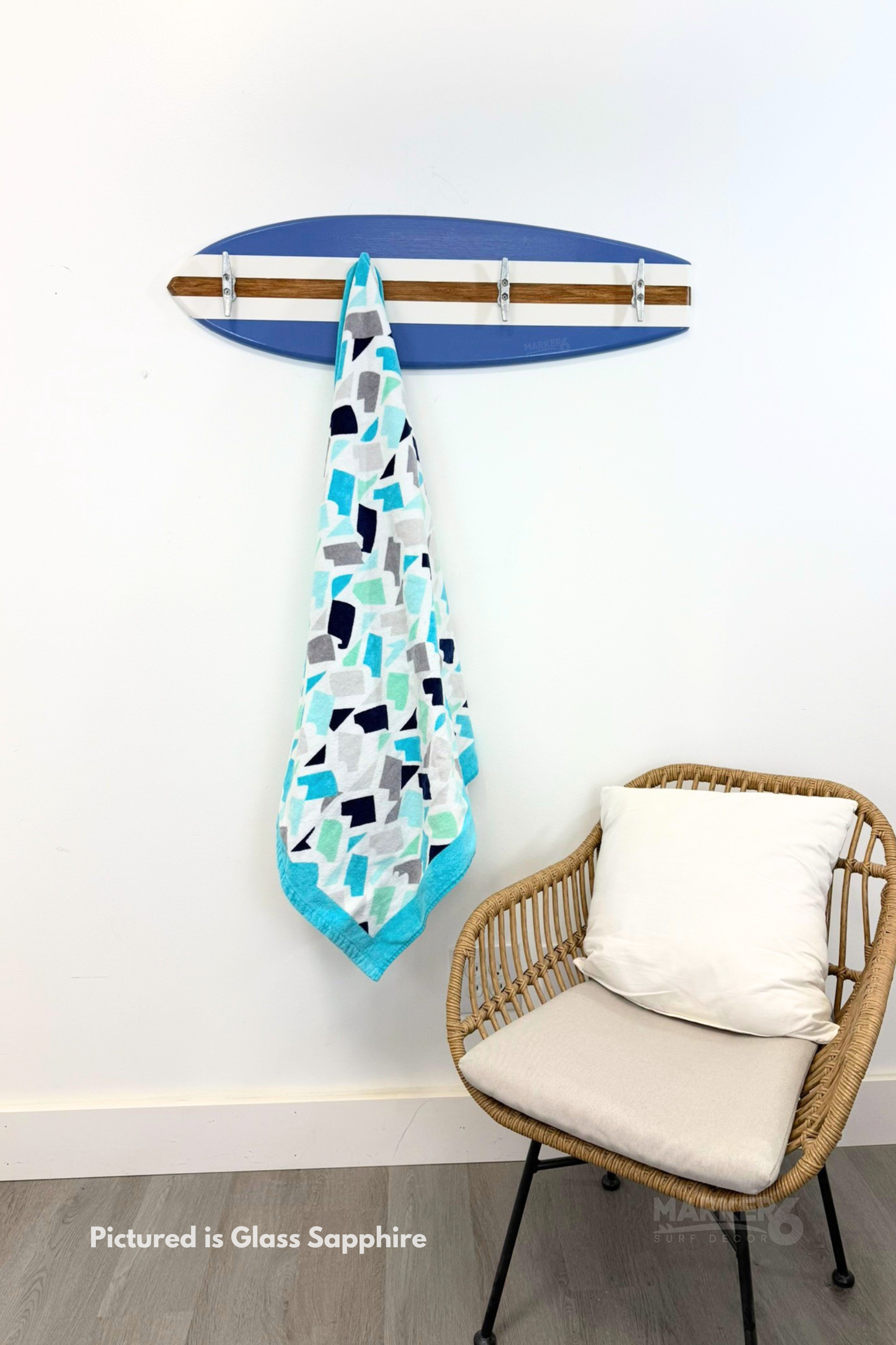Surfboard Towel Rack – Weatherproof PVC Wall Hooks with Nautical Cleats