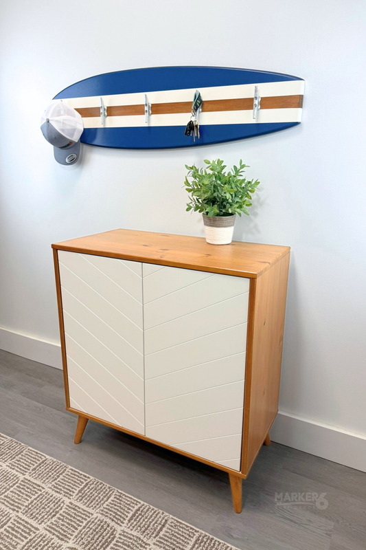 Surfboard Towel Rack – Weatherproof PVC Wall Hooks with Nautical Cleats