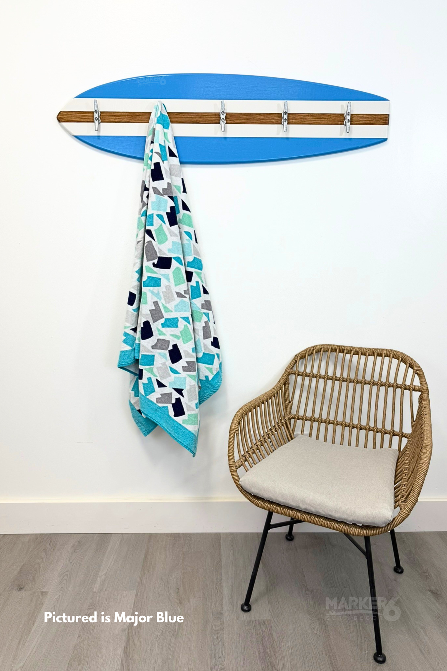 Surfboard Towel Rack – Weatherproof PVC Wall Hooks with Nautical Cleats