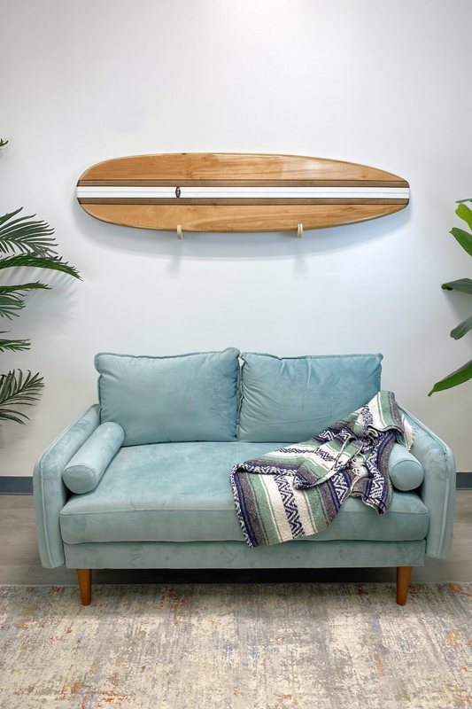 The Bonus Birch Natural Wood Surfboard Wall Art