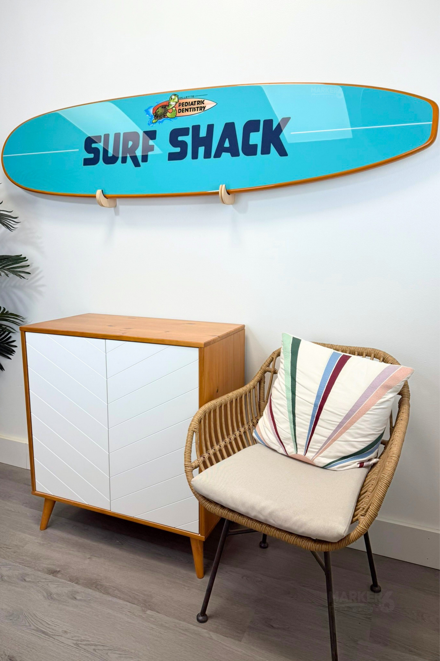 Custom Wrapped Longboard Surfboard for Branding