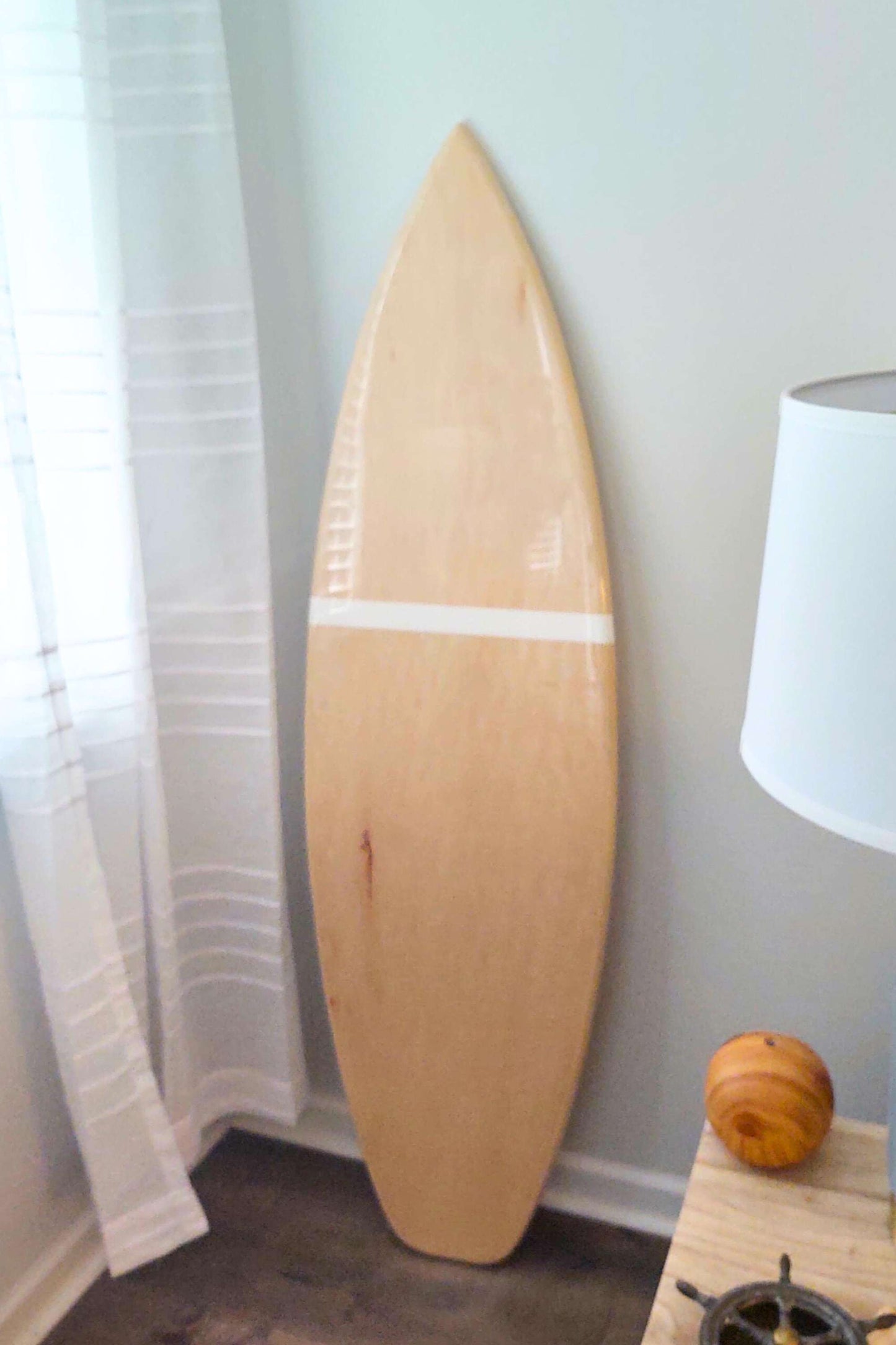 Natural Horizontal Stripe Surfboard Wall Art