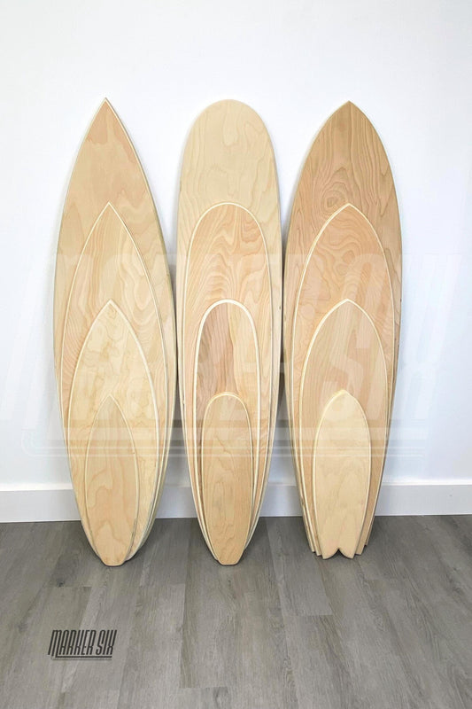 Unfinished Birch Wood Surfboard Blank