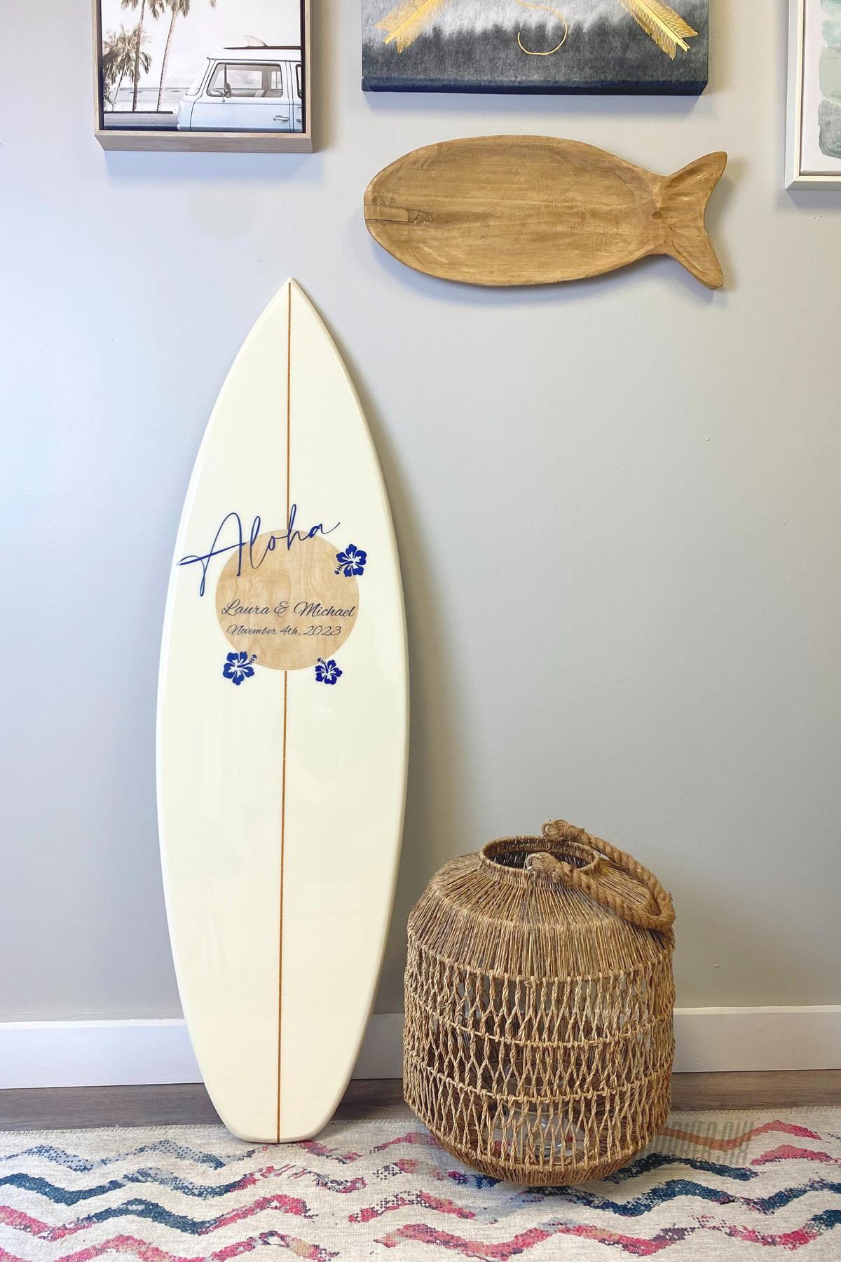 The Venue Wedding Surfboard Welcome Sign and Guestbook
