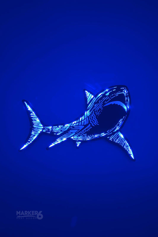 Light Up Shark Wall Art – Color Changing LED Glow Beach Decor