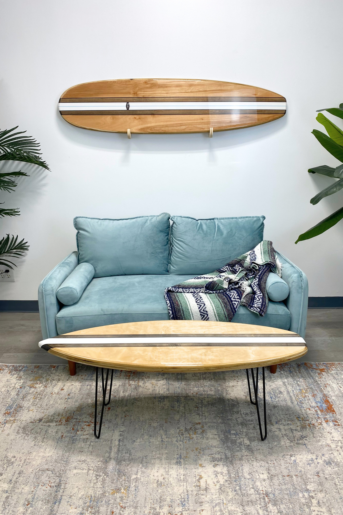 The Birch Biscuit Surfboard Coffee Table