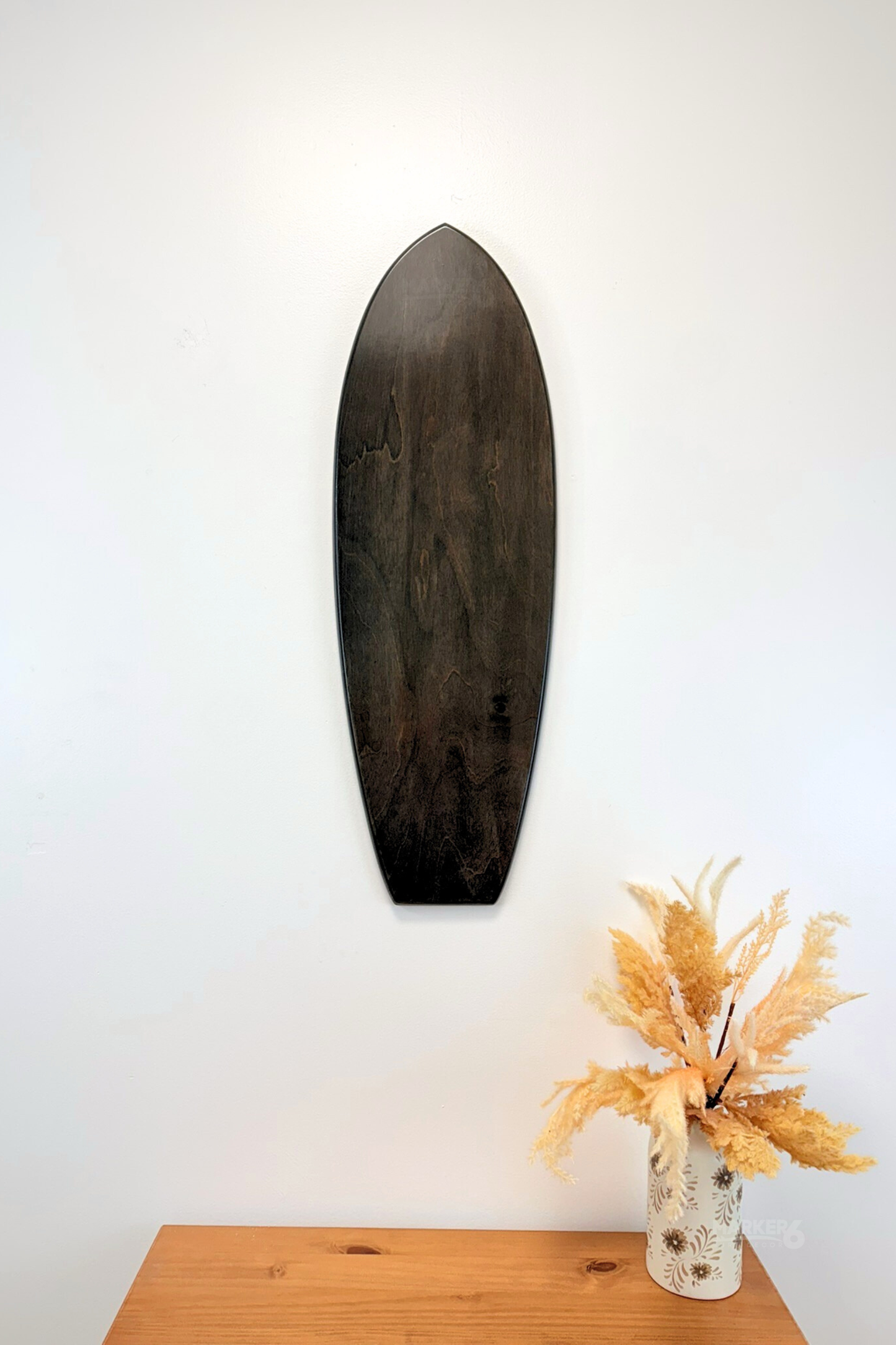 Stained Wood Surfboard Wall Art