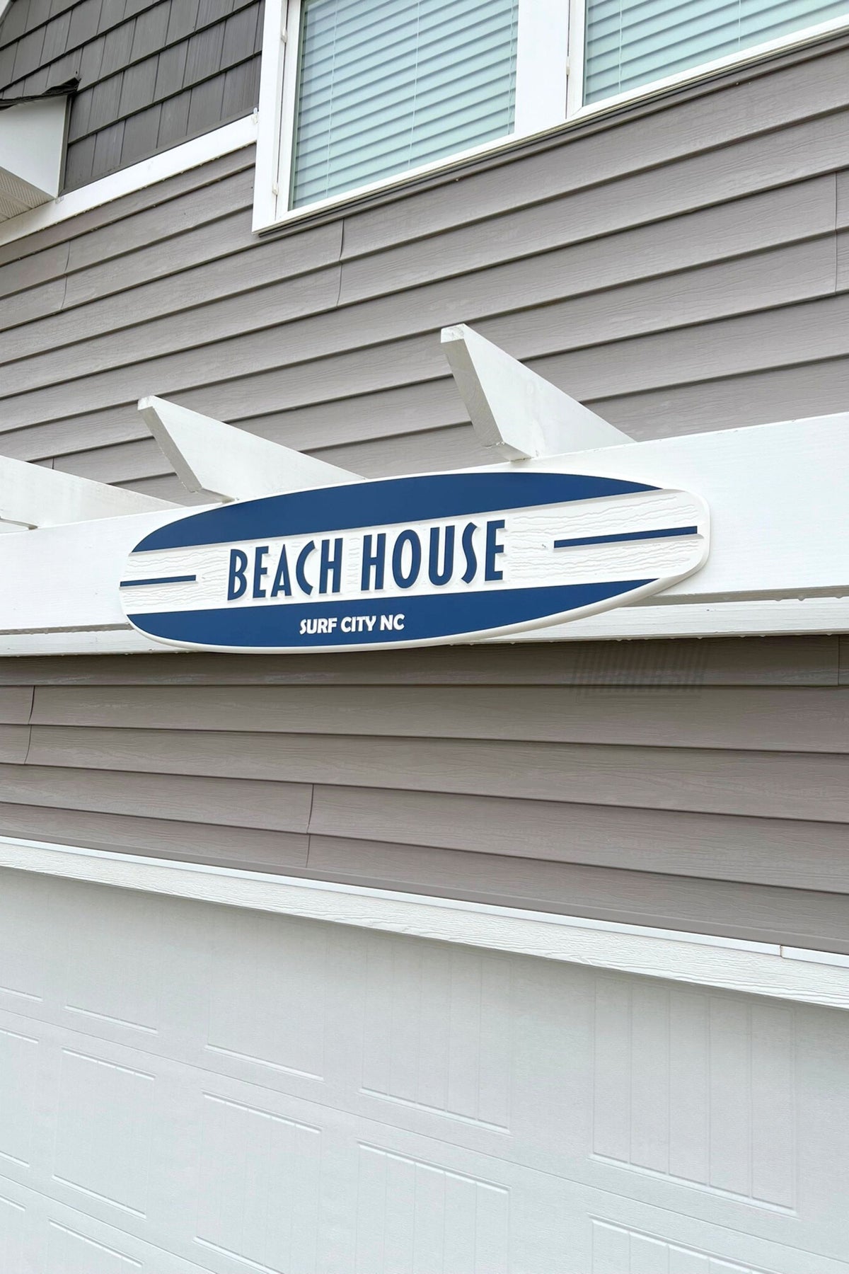 The Seaside Custom Outdoor Longboard Surfboard Beach House Sign