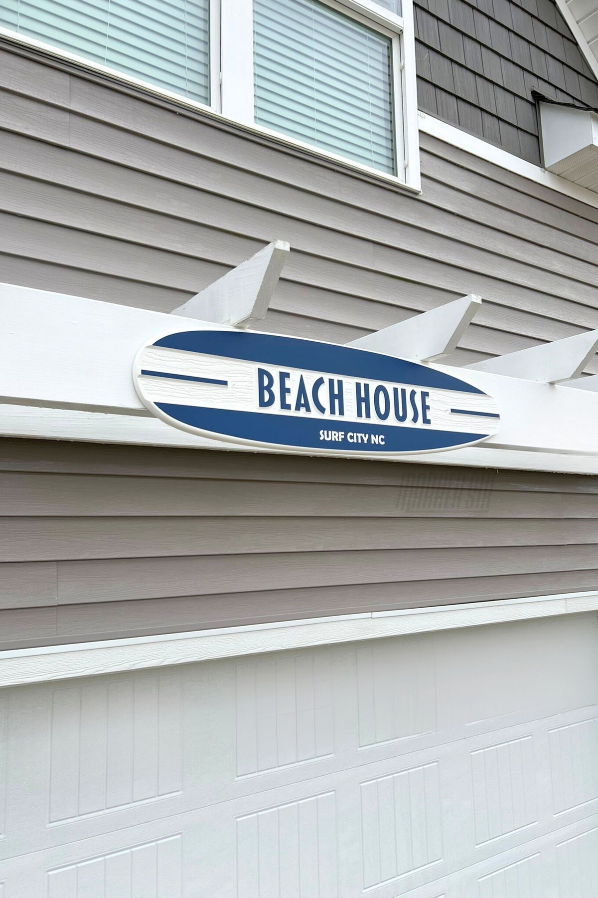 The Seaside Custom Outdoor Longboard Surfboard Beach House Sign