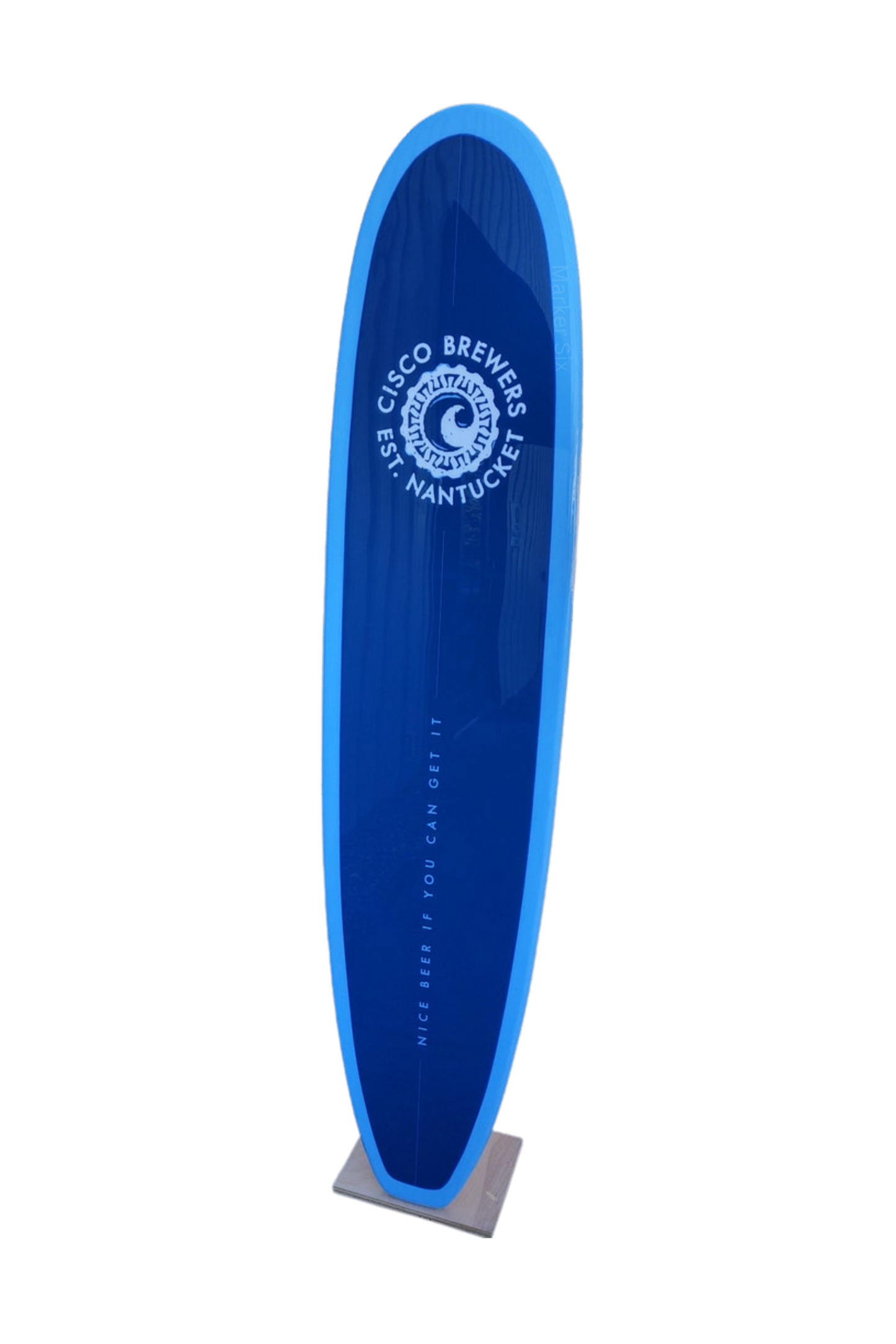 Custom Wrapped Longboard Surfboard for Branding