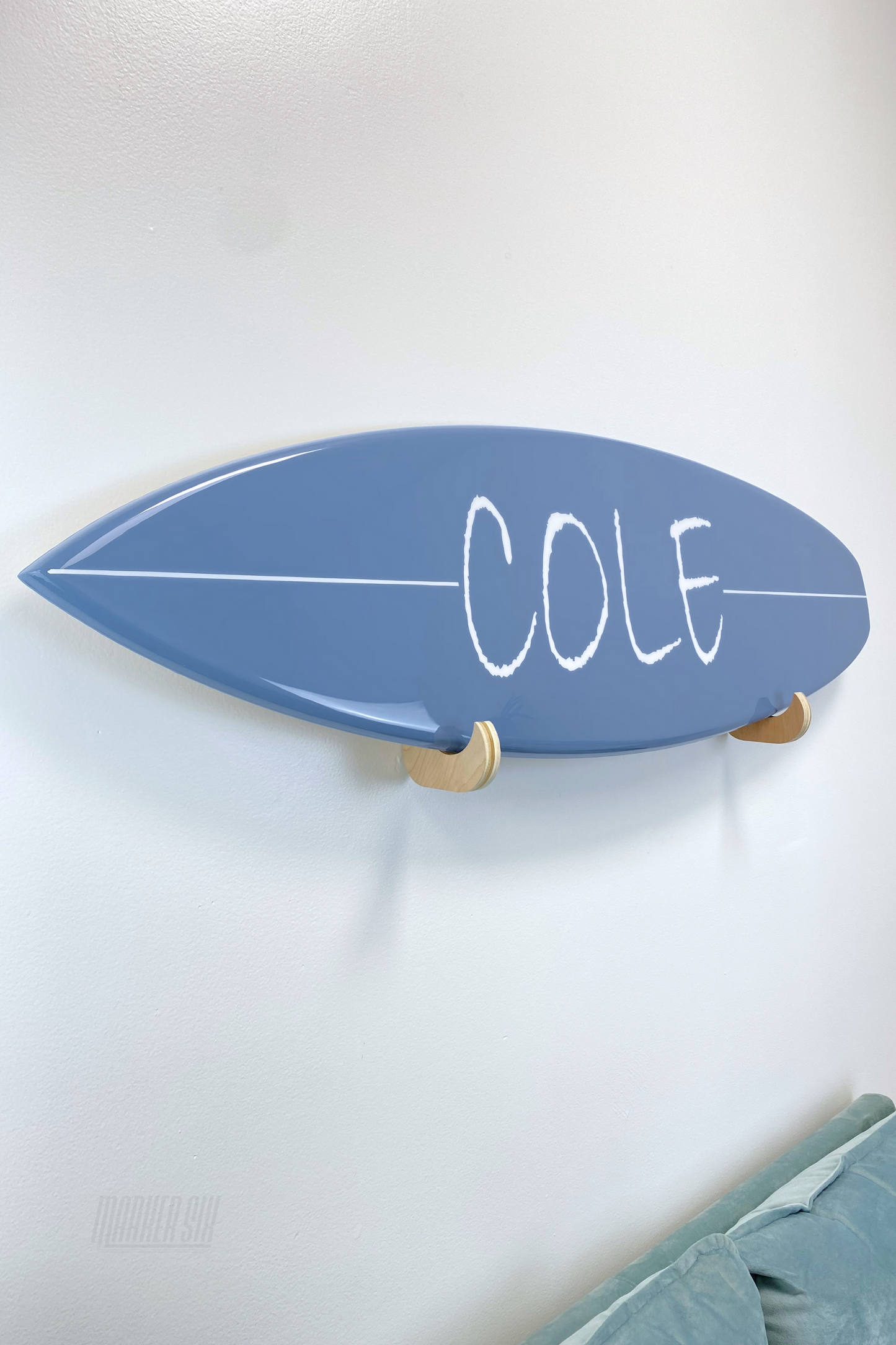 Personalized Single Color Surfboard Wall Hanger