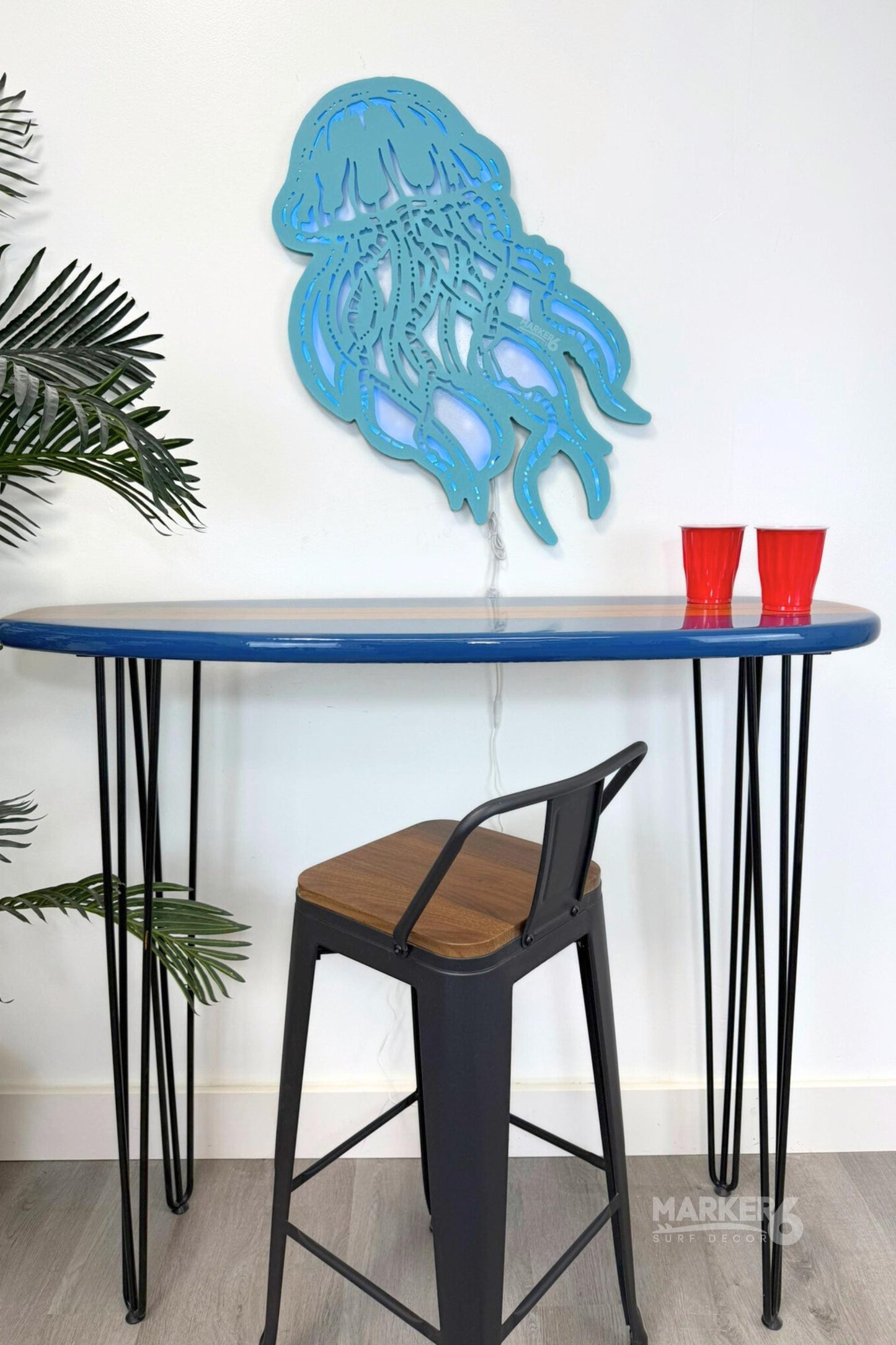 Light Up Jellyfish Wall Art – Color Changing LED Glow Beach Decor