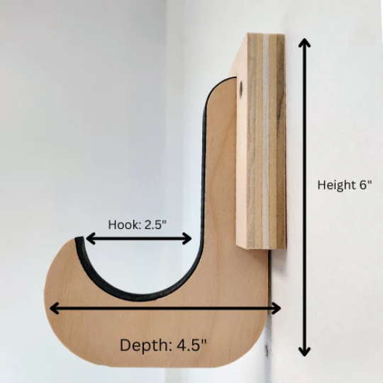 Wood Wall Mounted Hooks For Surfboard Wall Décor