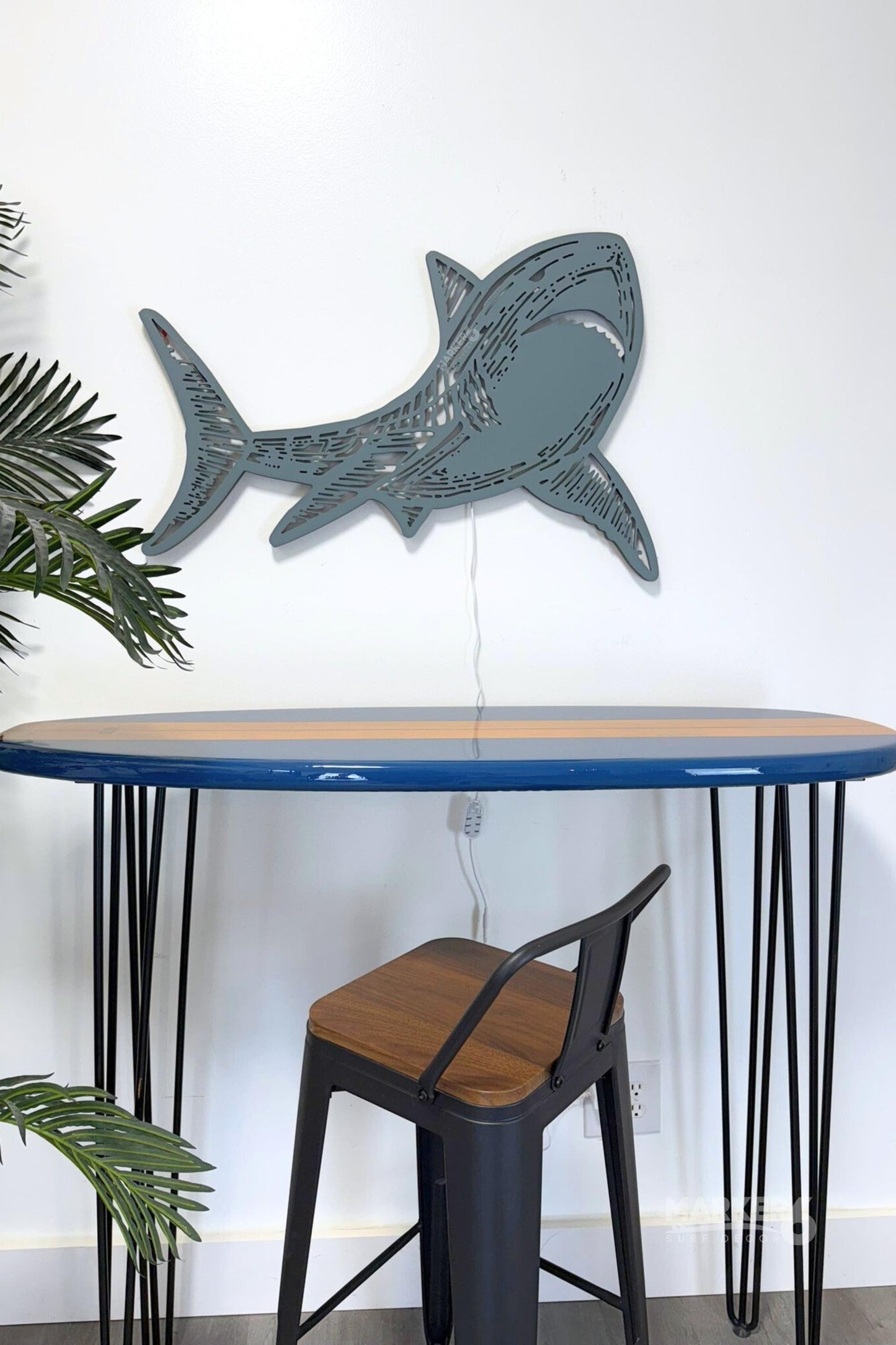 Light Up Shark Wall Art – Color Changing LED Glow Beach Decor