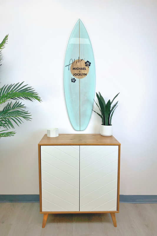 Color Washed Natural Circle Shortboard Surfboard Wall Art