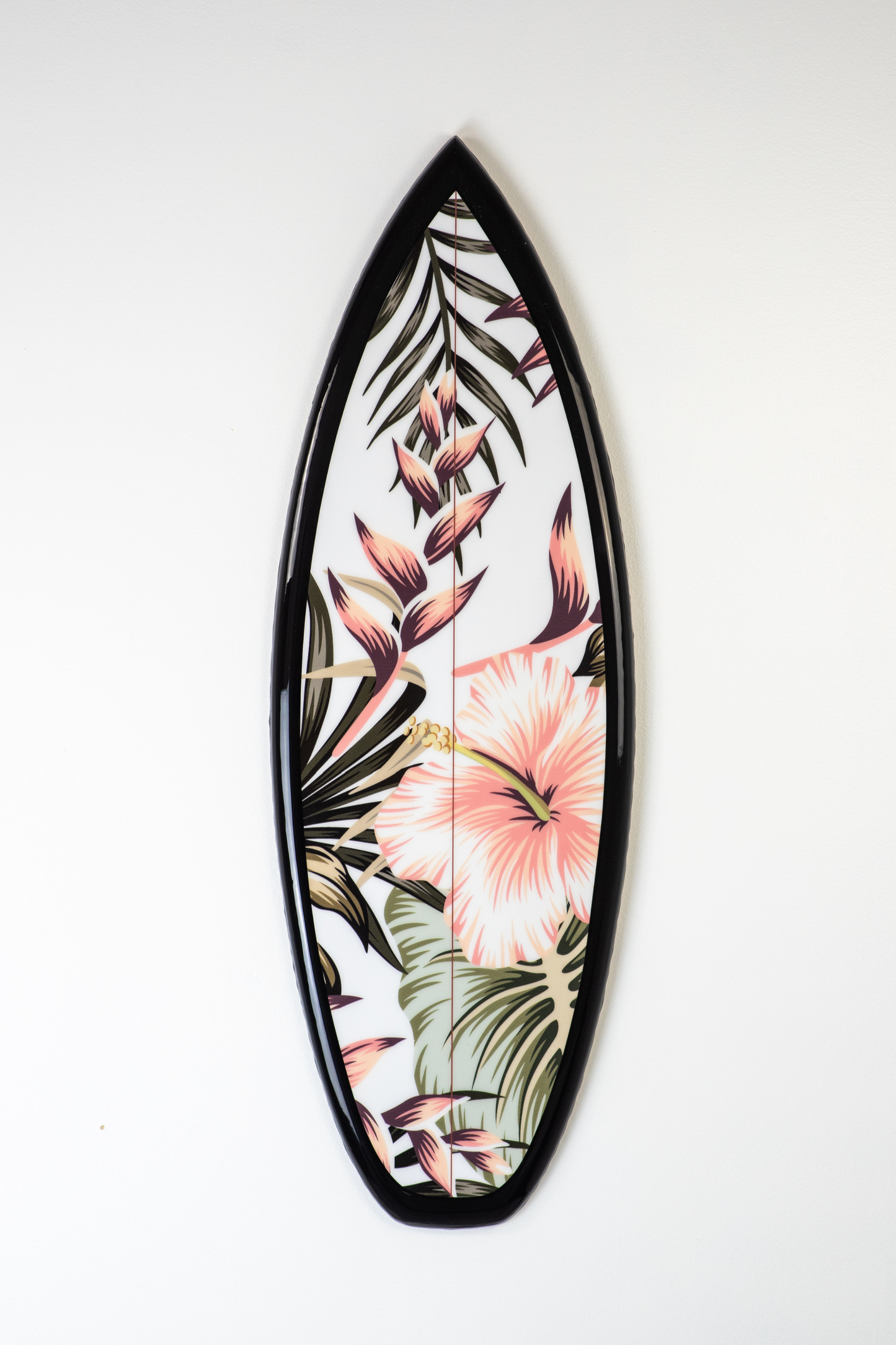 Hibiscus Floral Wood Surfboard Wall Art