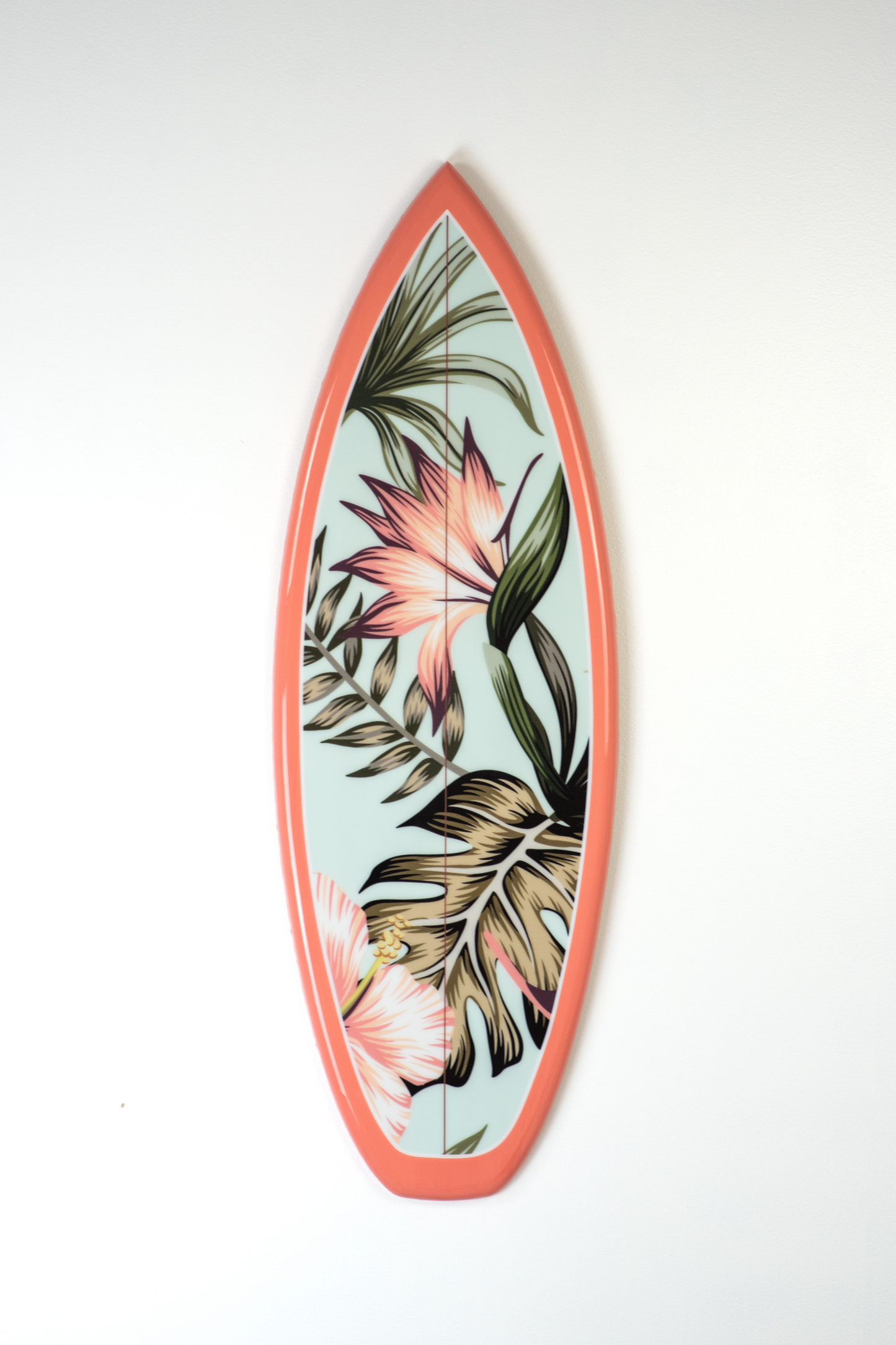 Hibiscus Floral Wood Surfboard Wall Art