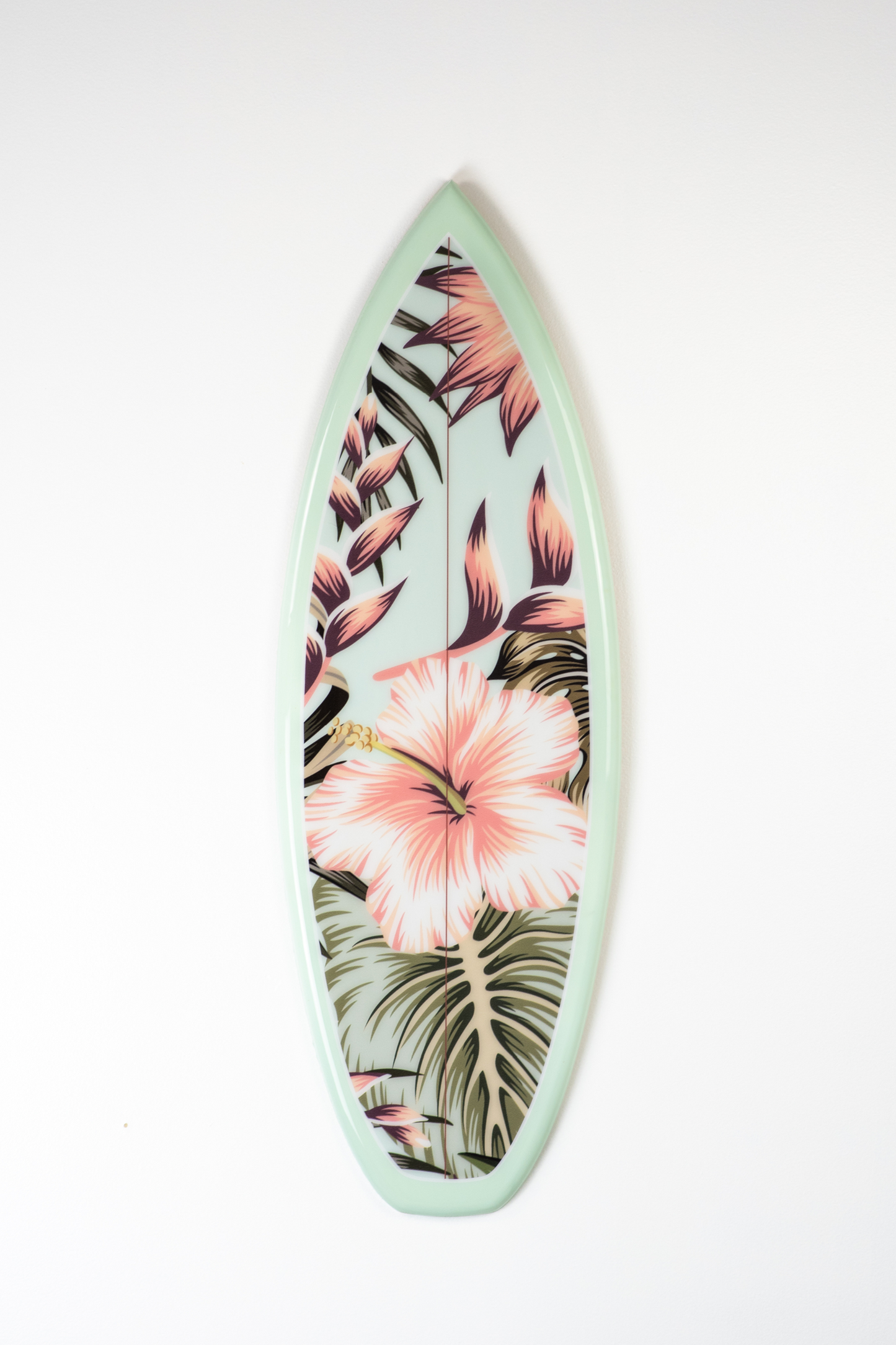 Hibiscus Floral Wood Surfboard Wall Art