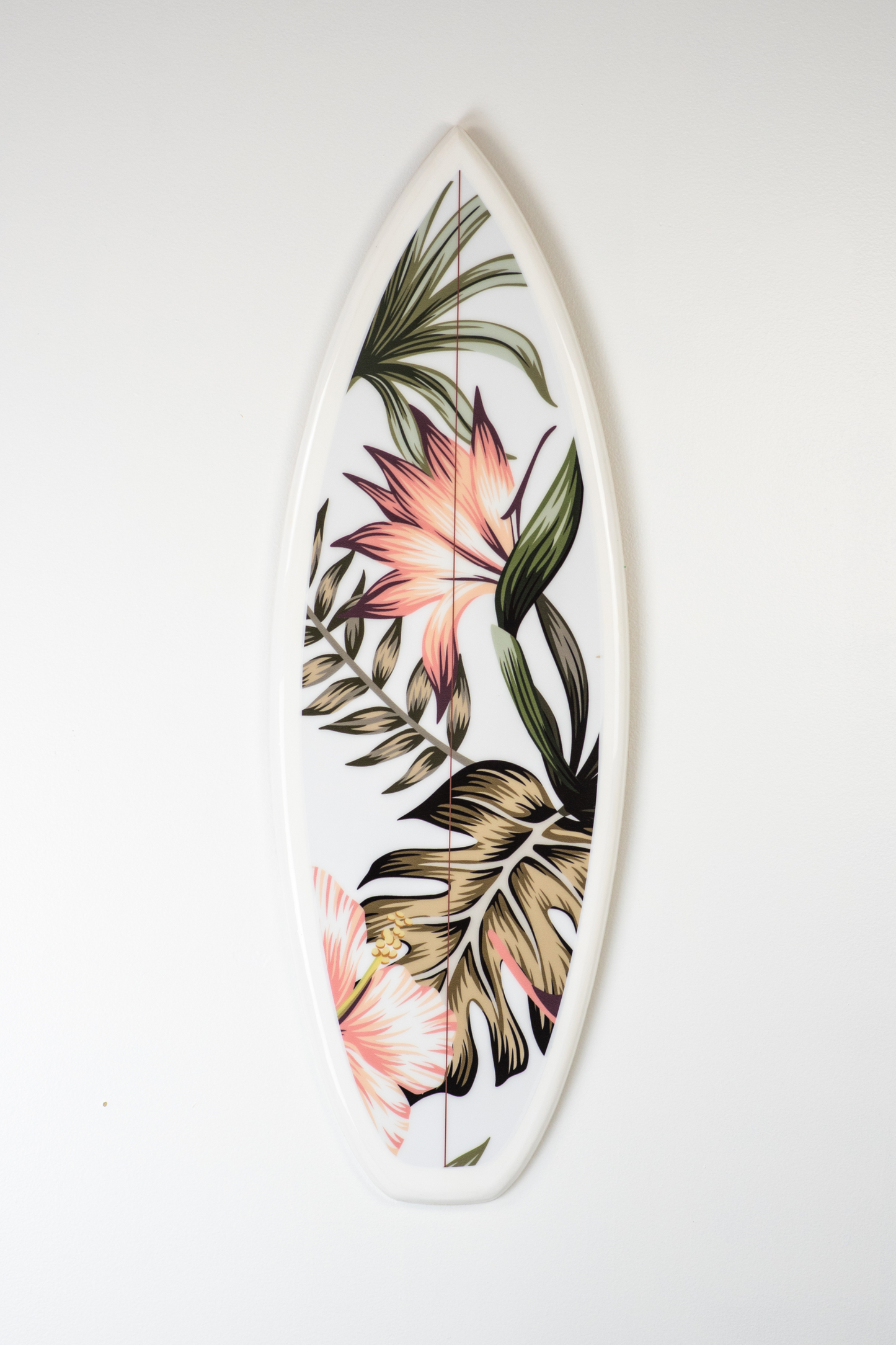 Hibiscus Floral Wood Surfboard Wall Art