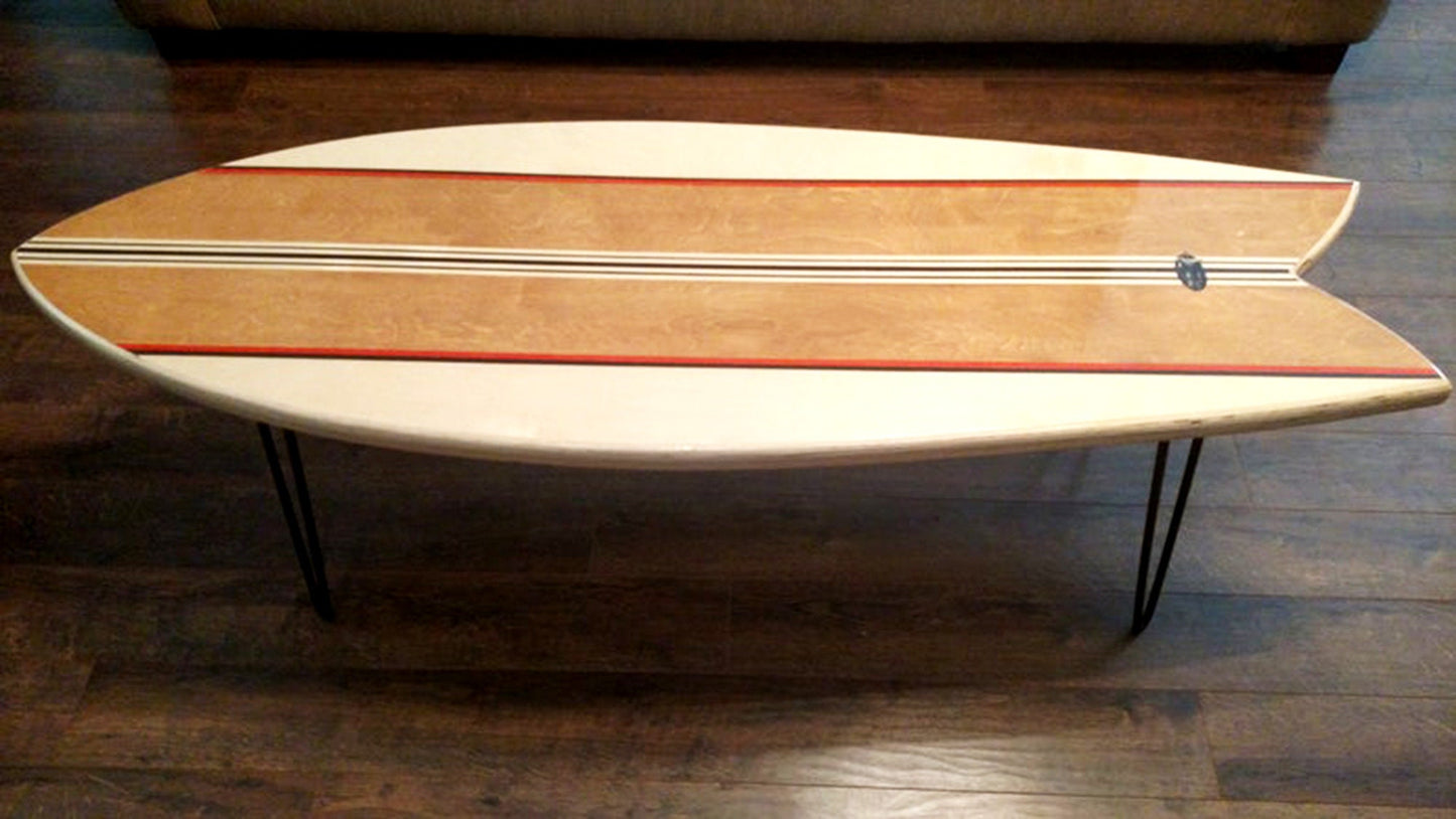 Retro Fish Surfboard Coffee Table