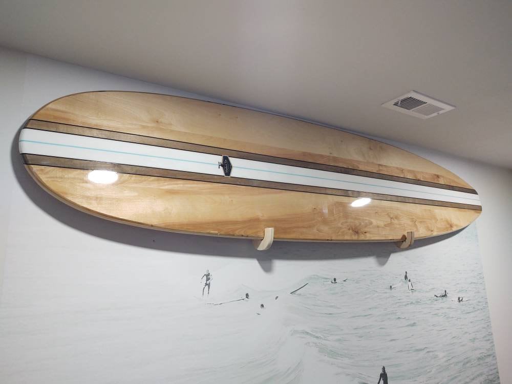 The Bonus Birch Natural Wood Surfboard Wall Art